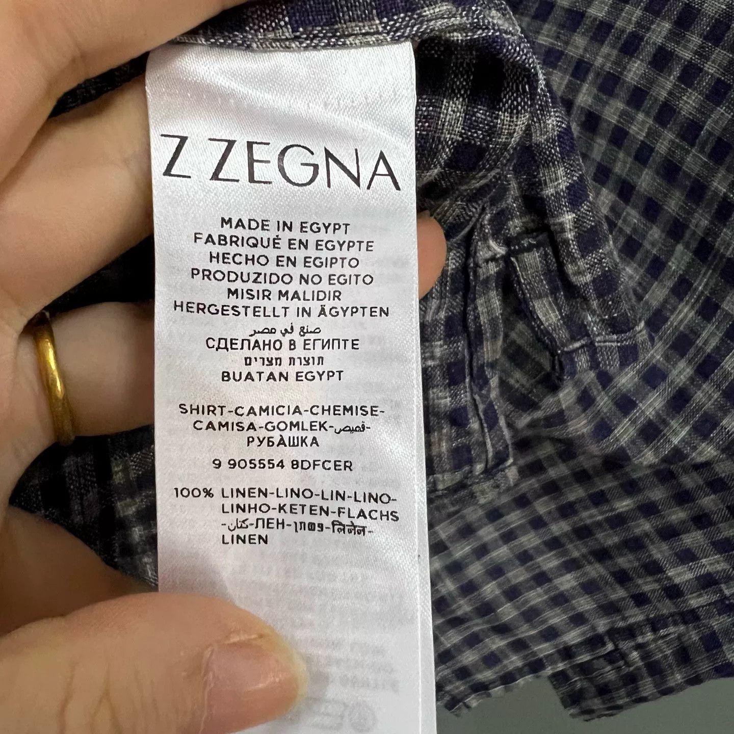 Z Zegna Z Zegna Linen Gingham Short Sleeve Shirt US M Size US M / EU 48-50 / 2 - 5 Thumbnail
