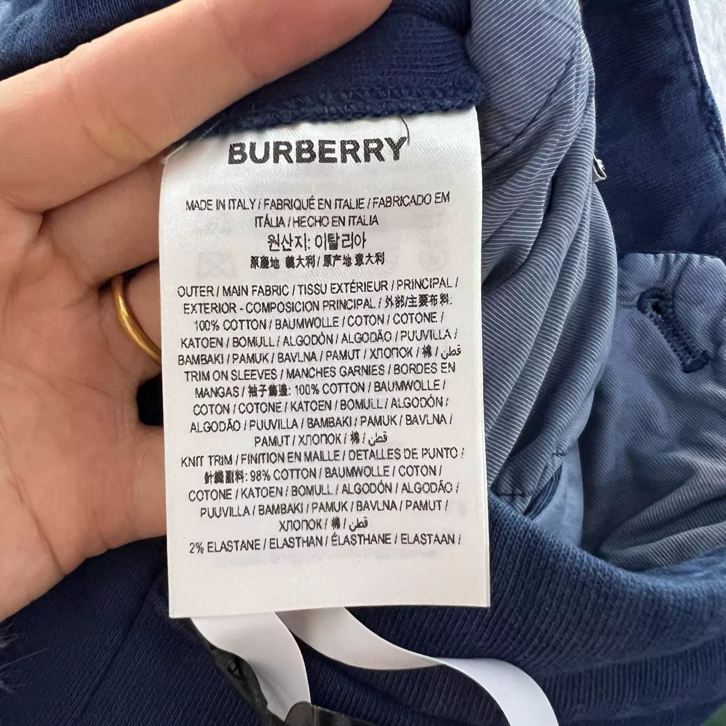 Burberry Burberry Navy Cotton Straight Leg Pants Size 48 Size US 32 / EU 48 - 6 Thumbnail
