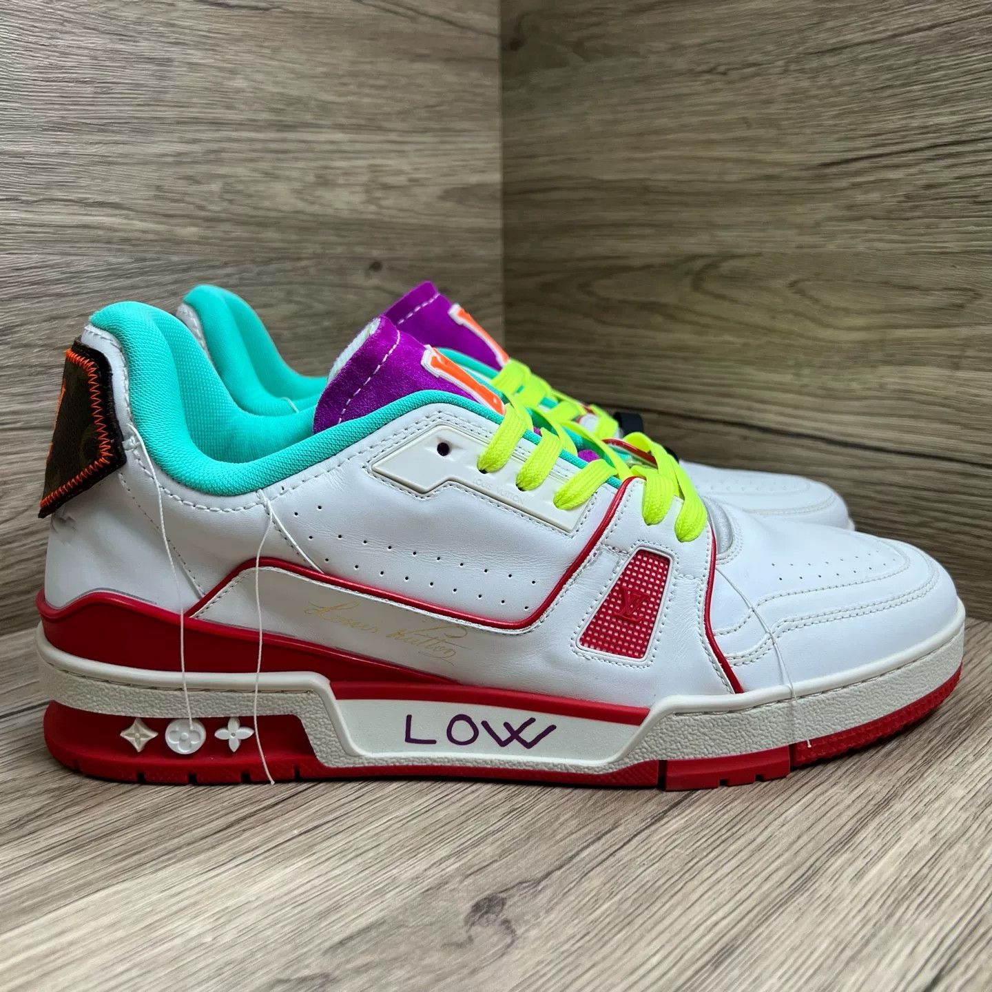 Louis Vuitton Louis Vuitton Purple Green Trainer Sneakers 8 Size US 9 / EU 42 - 5 Thumbnail