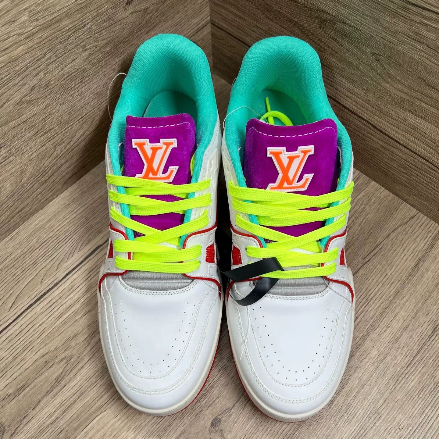Louis Vuitton Louis Vuitton Purple Green Trainer Sneakers 8 Size US 9 / EU 42 - 4 Thumbnail