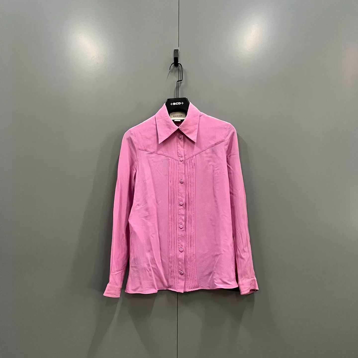 Gucci Gucci Pleated Front Pink Long Sleeve Shirt IT 42 Size M / US 6-8 / IT 42-44 - 2 Thumbnail
