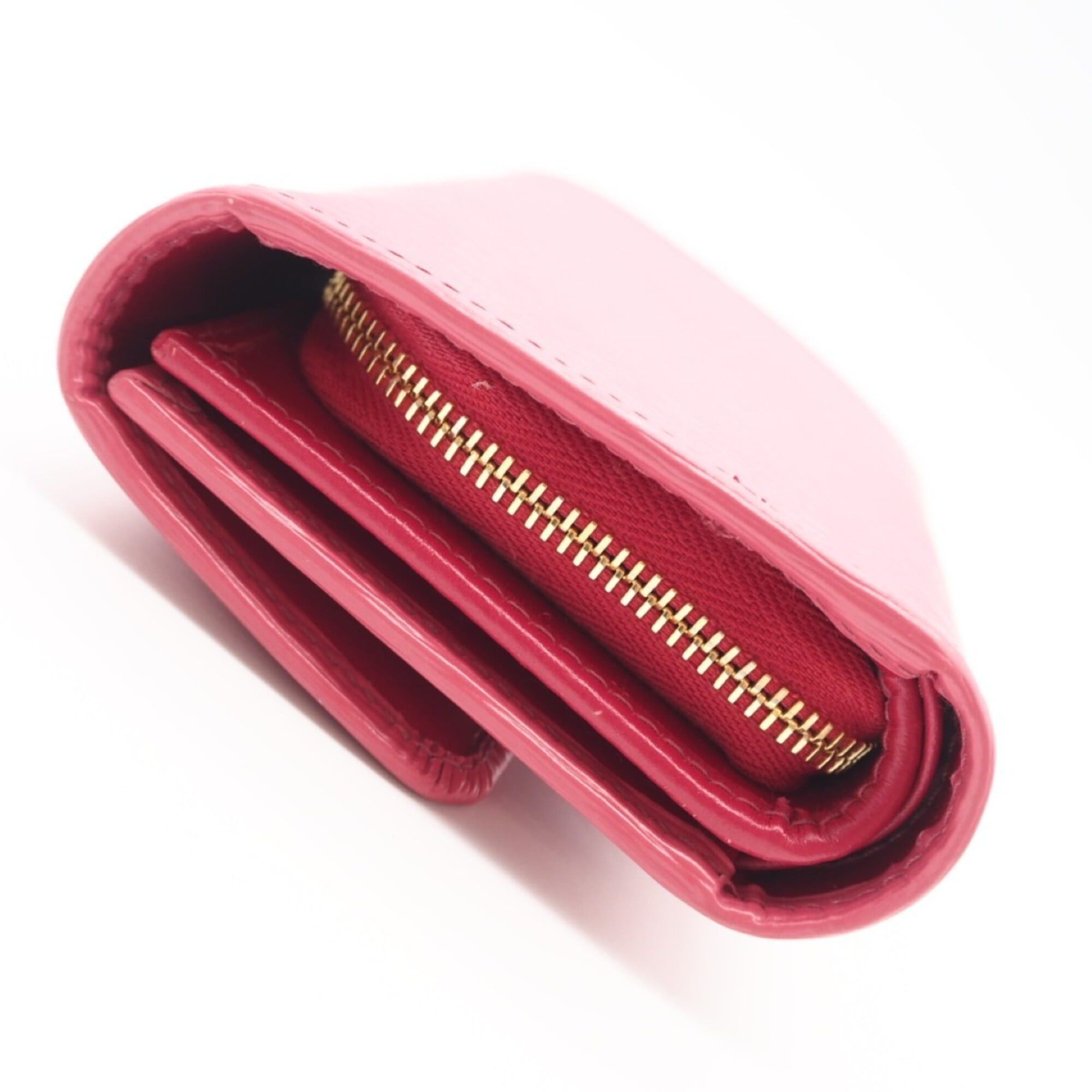 Prada PRADA Vitello Move Compact Wallet 1MH025 Tri-fold Pink Leather Women's Size ONE SIZE - 7 Thumbnail