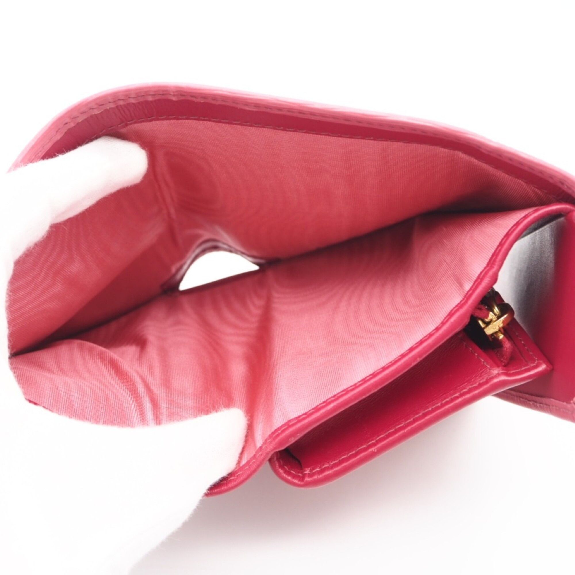 Prada PRADA Vitello Move Compact Wallet 1MH025 Tri-fold Pink Leather Women's Size ONE SIZE - 12 Thumbnail