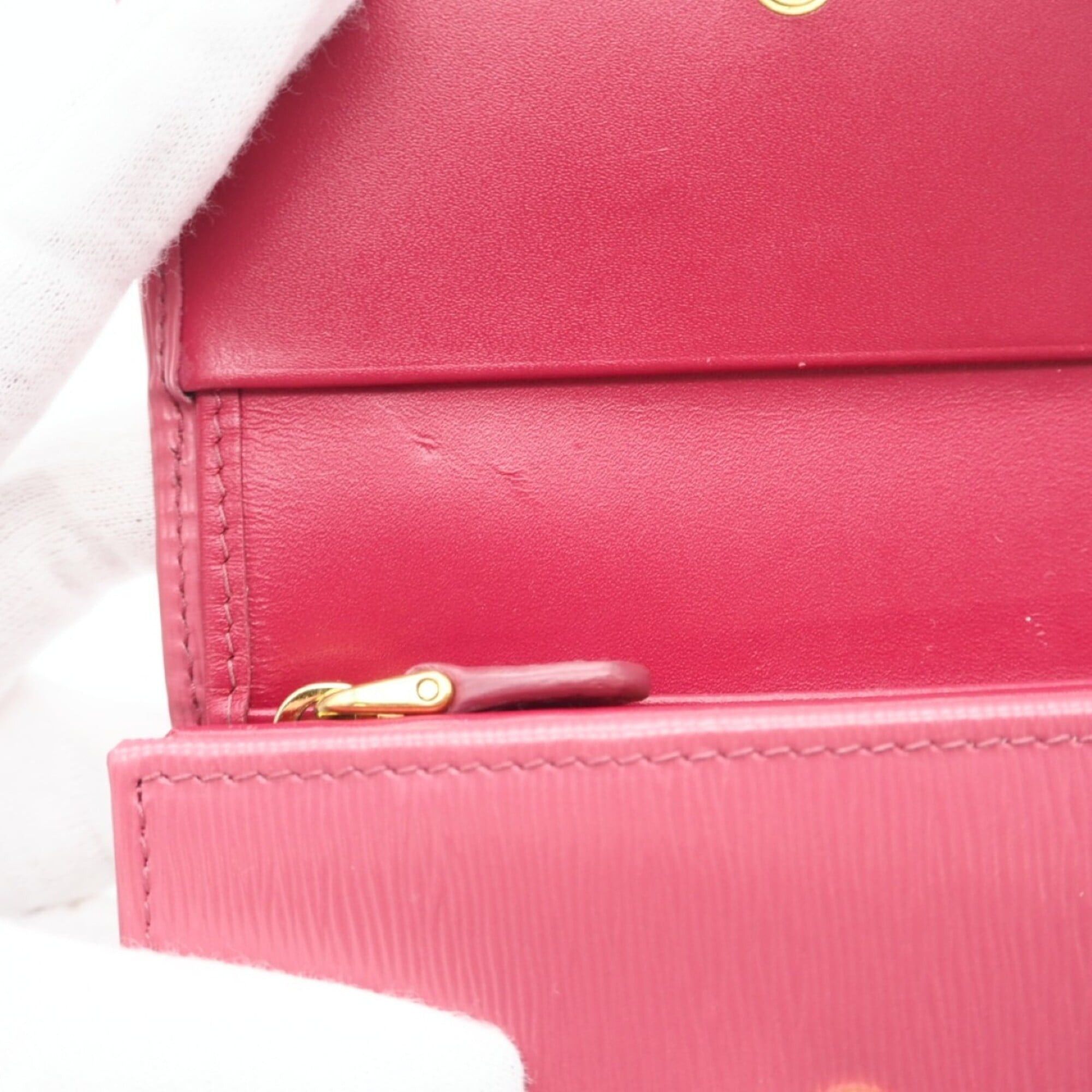 Prada PRADA Vitello Move Compact Wallet 1MH025 Tri-fold Pink Leather Women's Size ONE SIZE - 10 Thumbnail