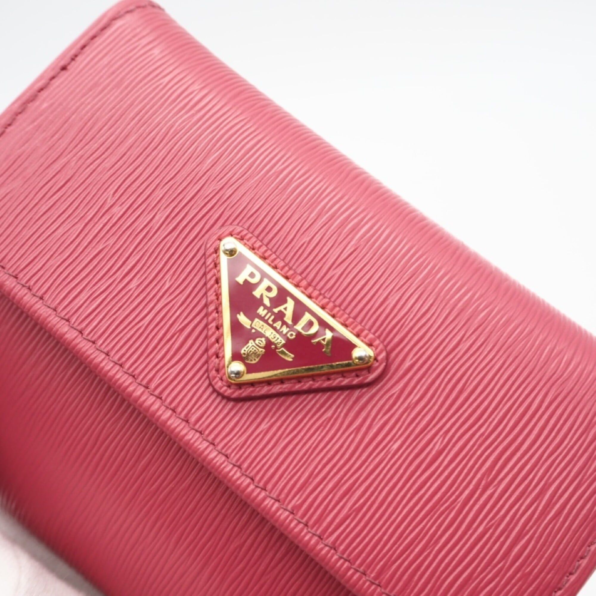 Prada PRADA Vitello Move Compact Wallet 1MH025 Tri-fold Pink Leather Women's Size ONE SIZE - 8 Thumbnail