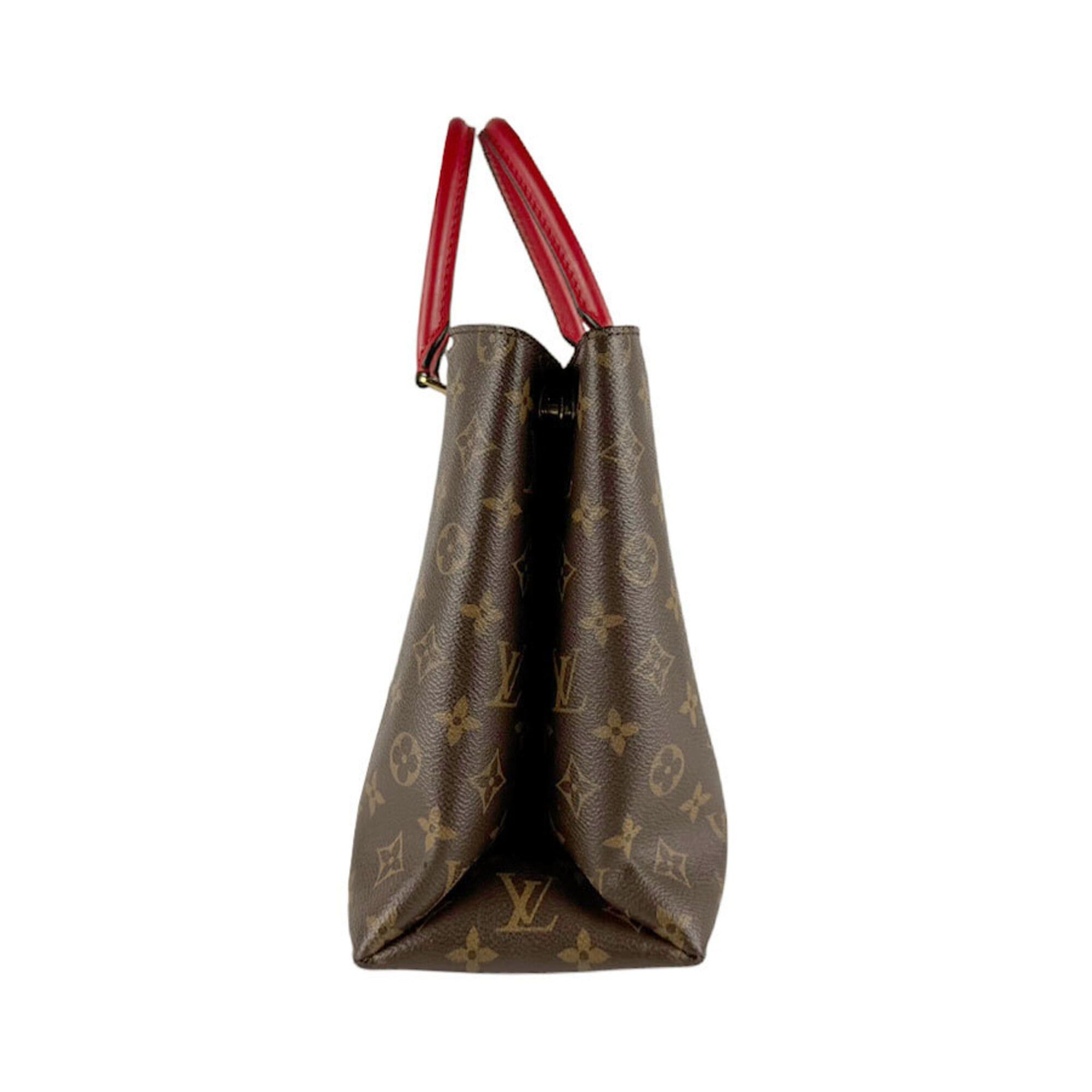 Louis Vuitton Louis Vuitton Handbag Shoulder Bag Monogram Flower Tote Canvas Brown Red Gold Women's M43553 z9599 Size ONE SIZE - 2 Thumbnail