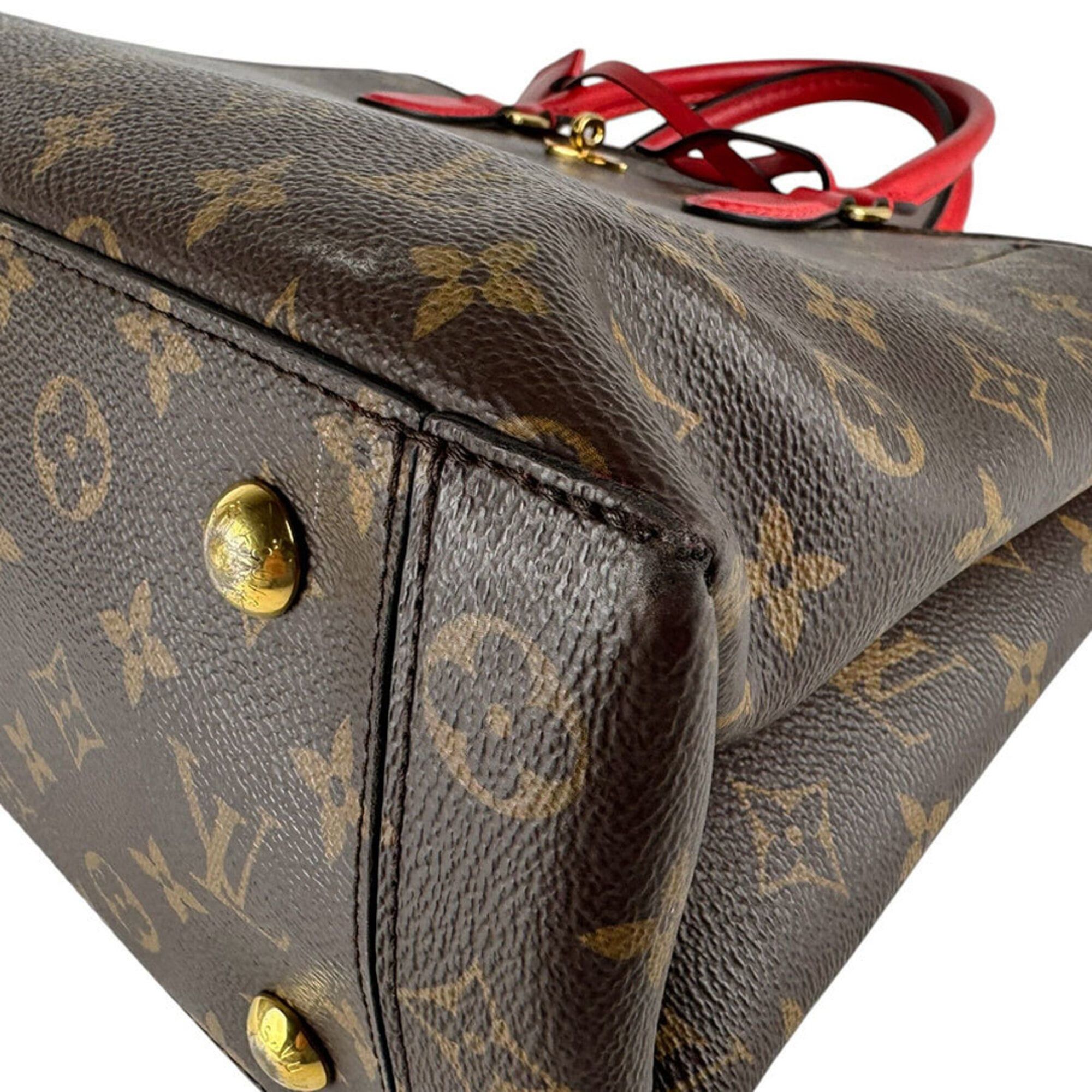 Louis Vuitton Louis Vuitton Handbag Shoulder Bag Monogram Flower Tote Canvas Brown Red Gold Women's M43553 z9599 Size ONE SIZE - 9 Thumbnail