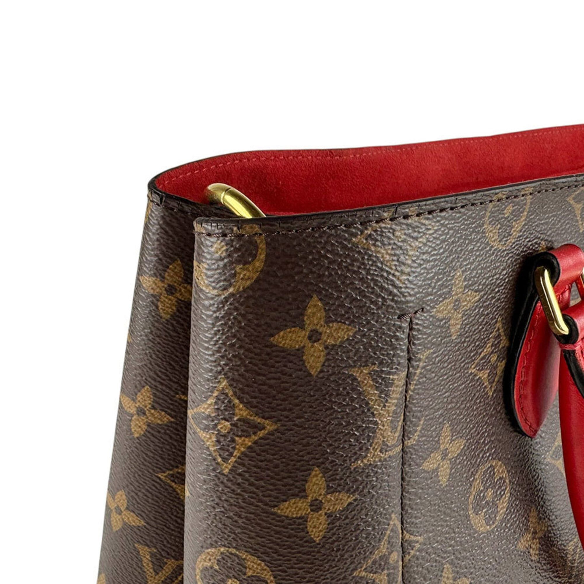 Louis Vuitton Louis Vuitton Handbag Shoulder Bag Monogram Flower Tote Canvas Brown Red Gold Women's M43553 z9599 Size ONE SIZE - 6 Thumbnail