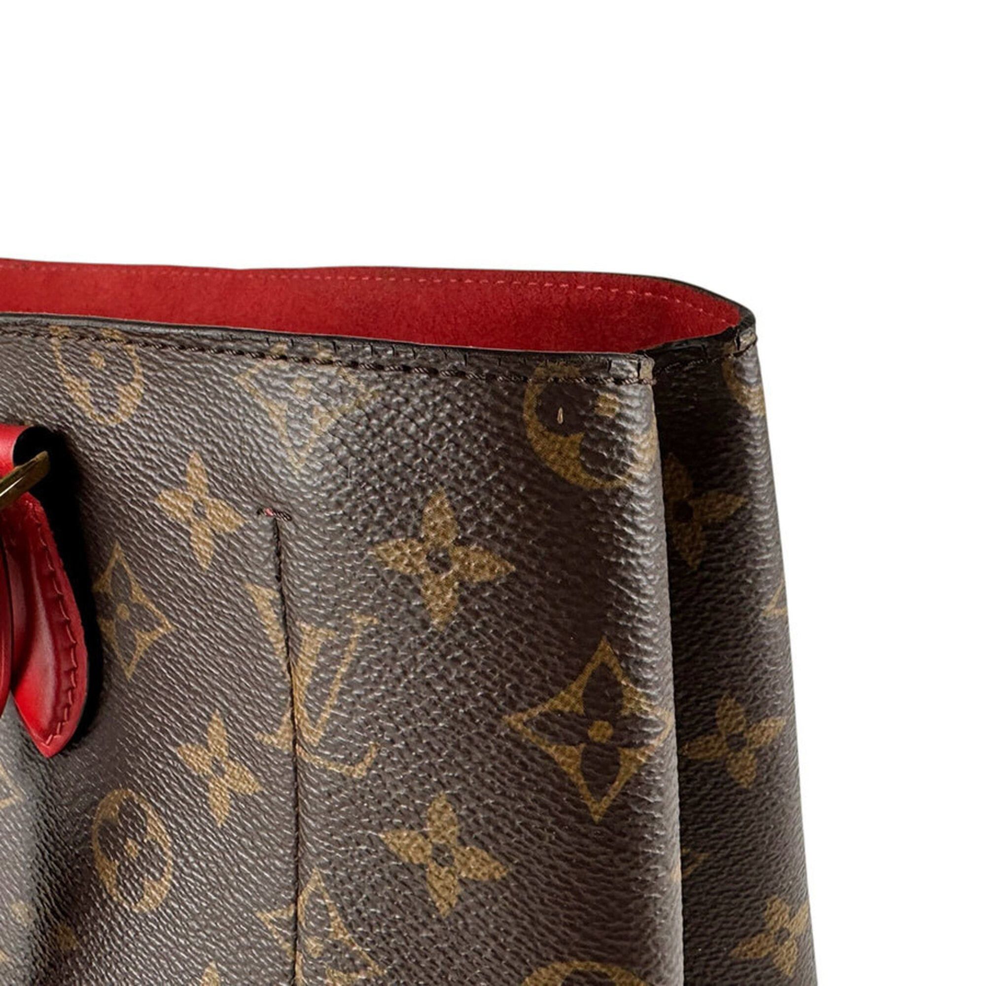 Louis Vuitton Louis Vuitton Handbag Shoulder Bag Monogram Flower Tote Canvas Brown Red Gold Women's M43553 z9599 Size ONE SIZE - 7 Thumbnail