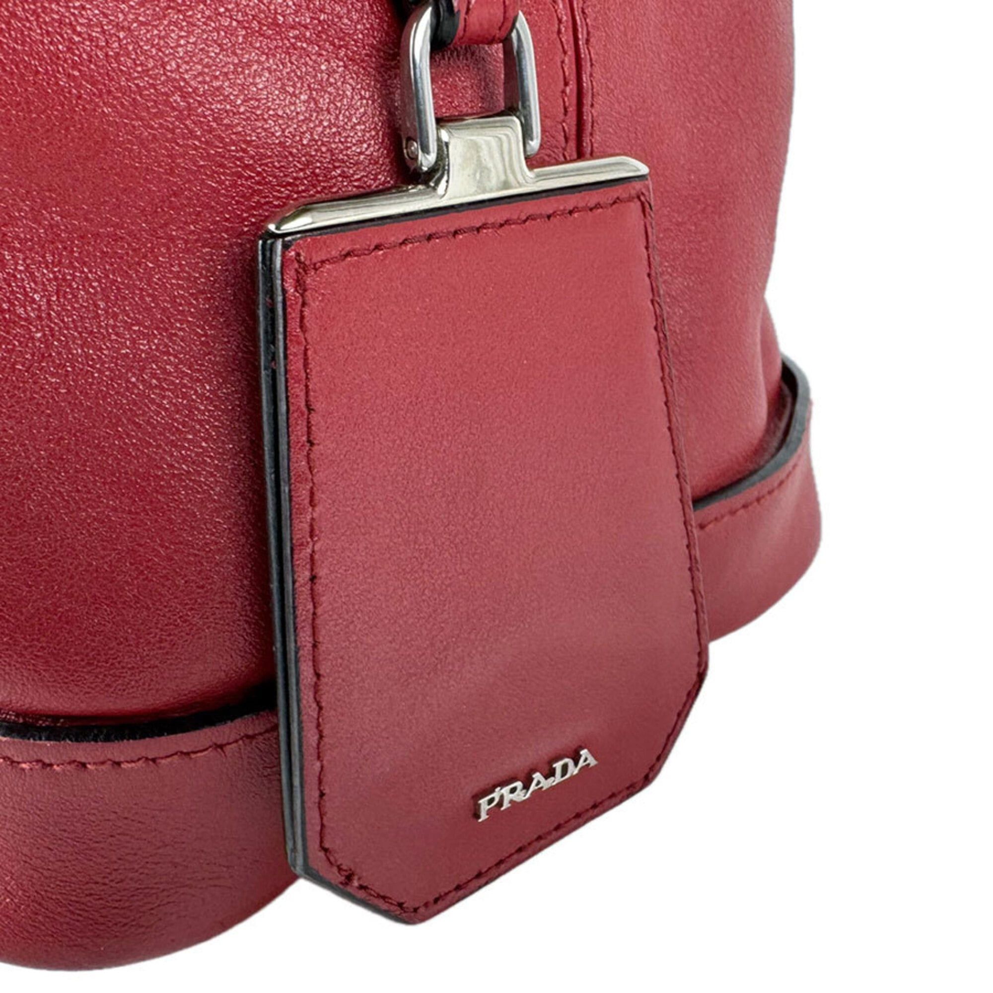 Prada Prada Shoulder Bag Leather Red Women's z9575 Size ONE SIZE - 12 Thumbnail