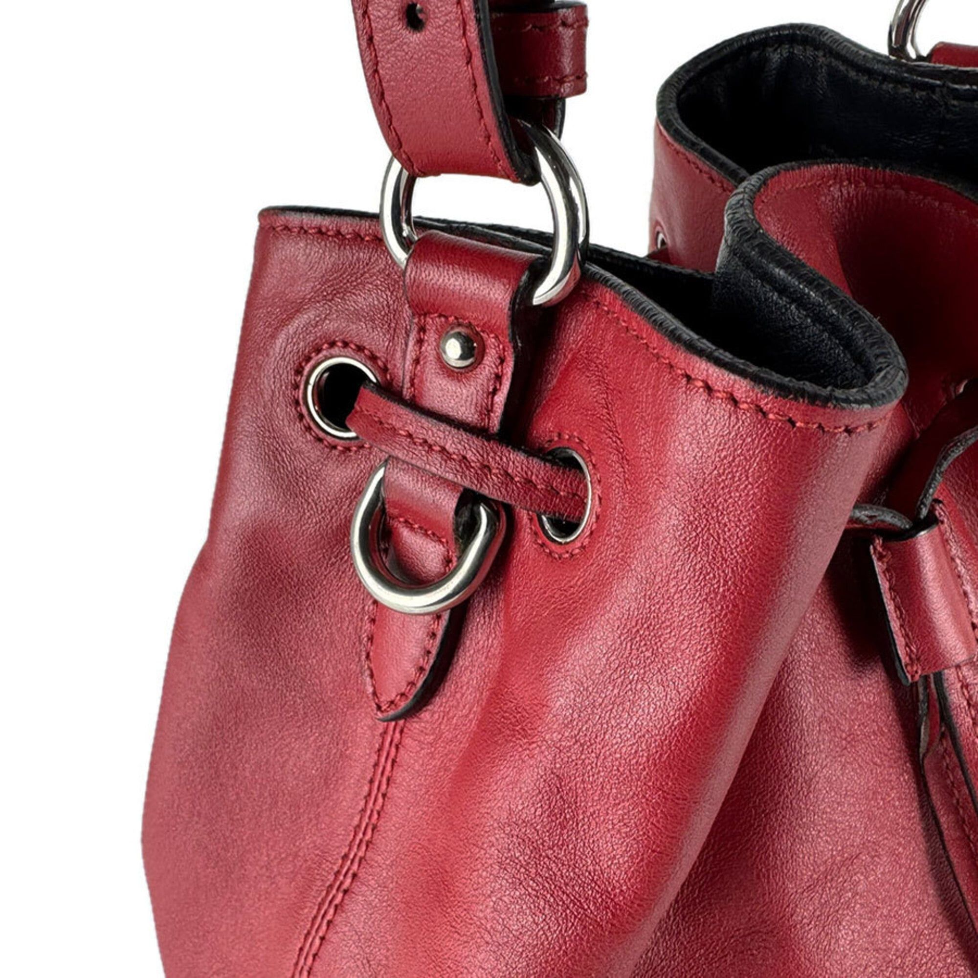 Prada Prada Shoulder Bag Leather Red Women's z9575 Size ONE SIZE - 6 Thumbnail
