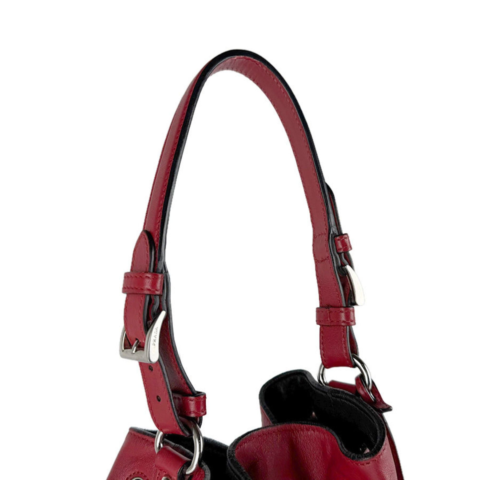 Prada Prada Shoulder Bag Leather Red Women's z9575 Size ONE SIZE - 10 Thumbnail