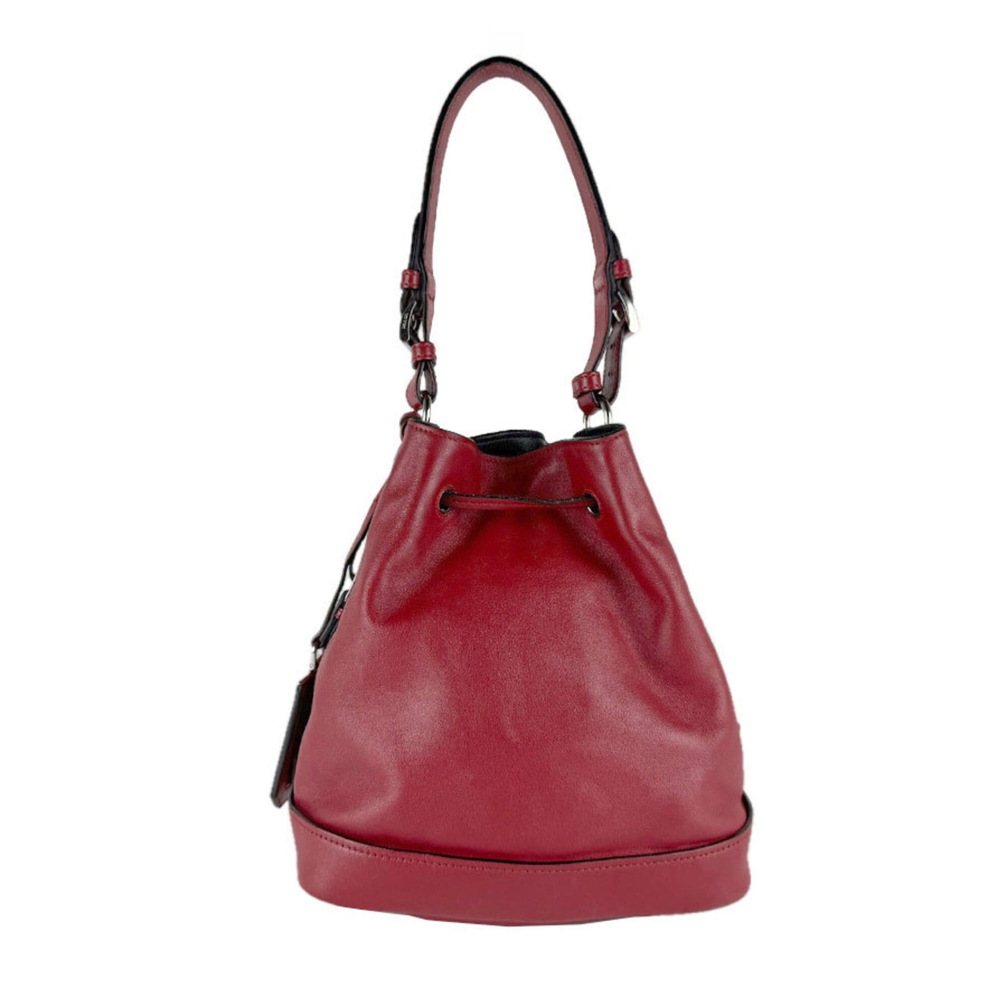 Prada Prada Shoulder Bag Leather Red Women's z9575 Size ONE SIZE - 3 Thumbnail
