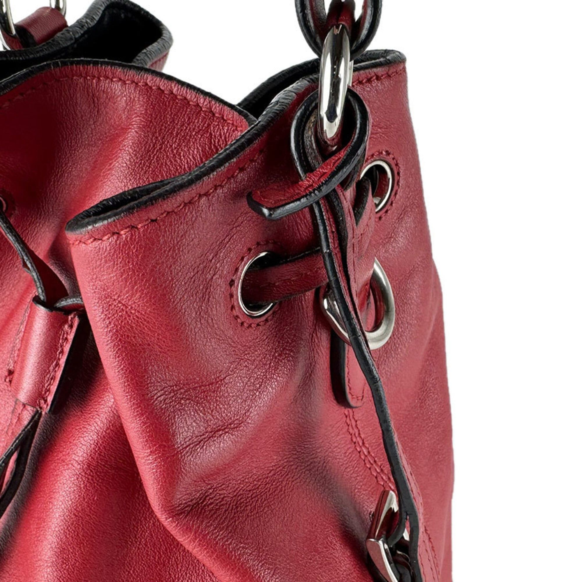 Prada Prada Shoulder Bag Leather Red Women's z9575 Size ONE SIZE - 7 Thumbnail
