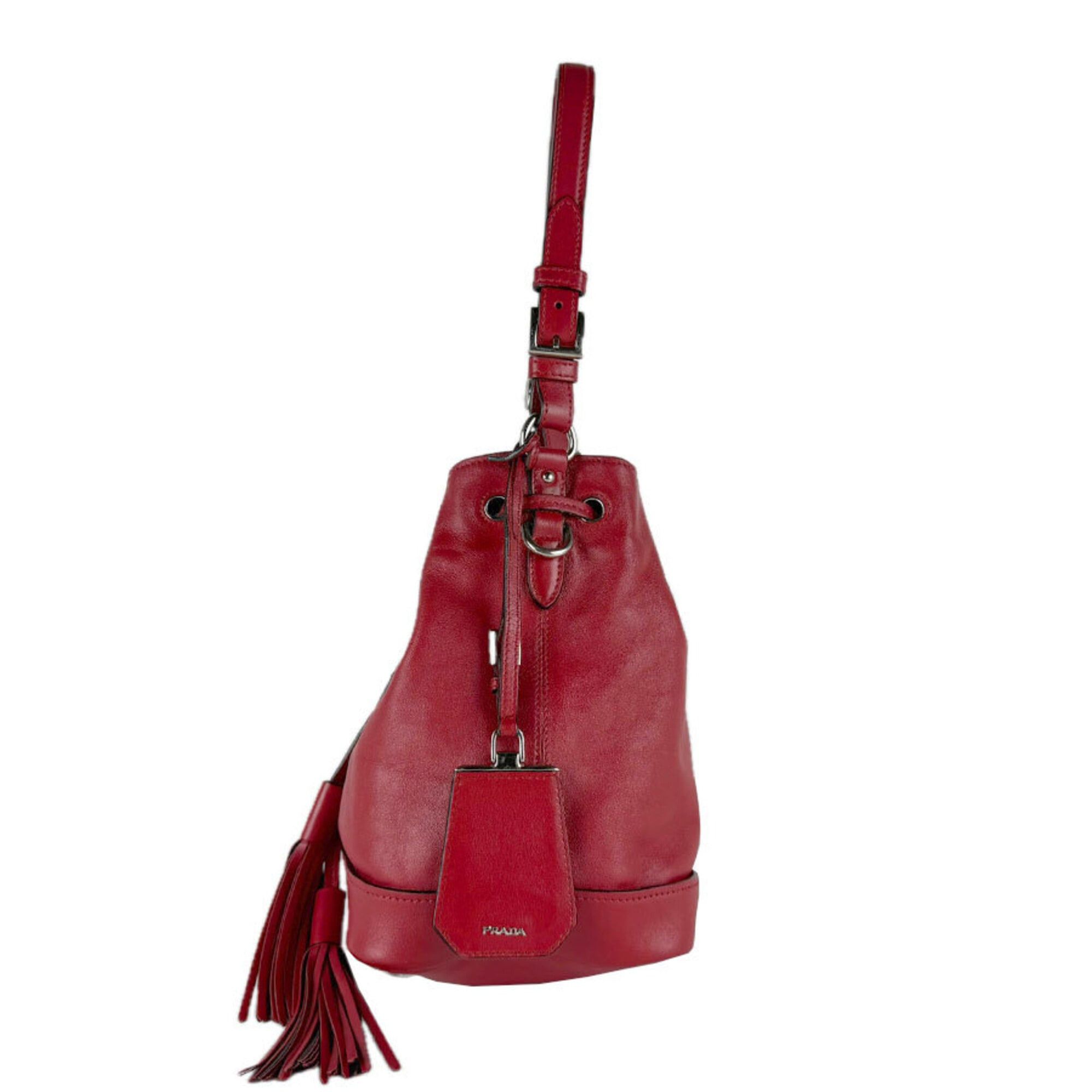 Prada Prada Shoulder Bag Leather Red Women's z9575 Size ONE SIZE - 2 Thumbnail