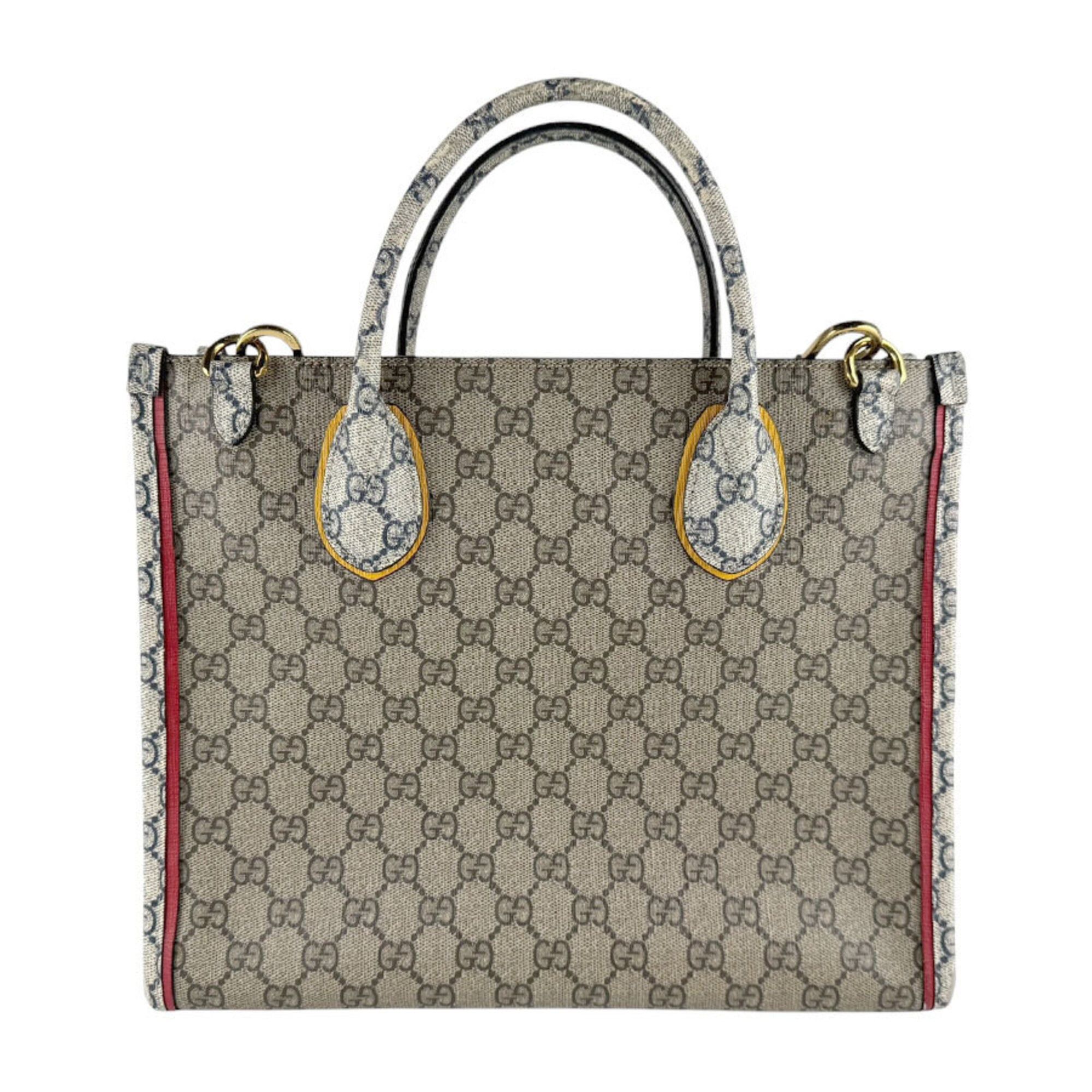 Gucci Gucci handbag/shoulder bag, GG Supreme canvas, brown, navy, gold, women's, 680956 z9596 Size ONE SIZE - 3 Thumbnail