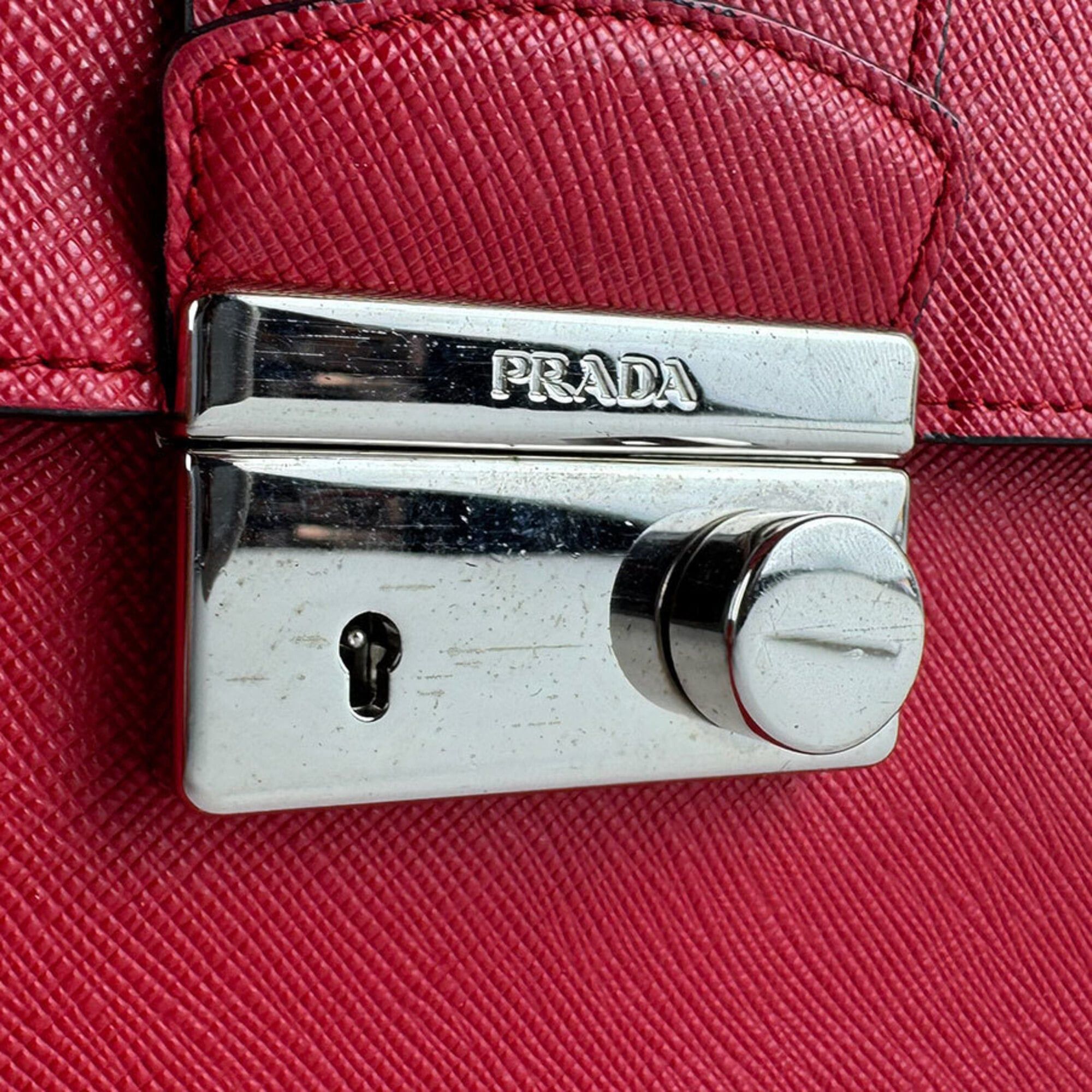 Prada Prada Shoulder Bag Leather Red Women's z9579 Size ONE SIZE - 12 Thumbnail