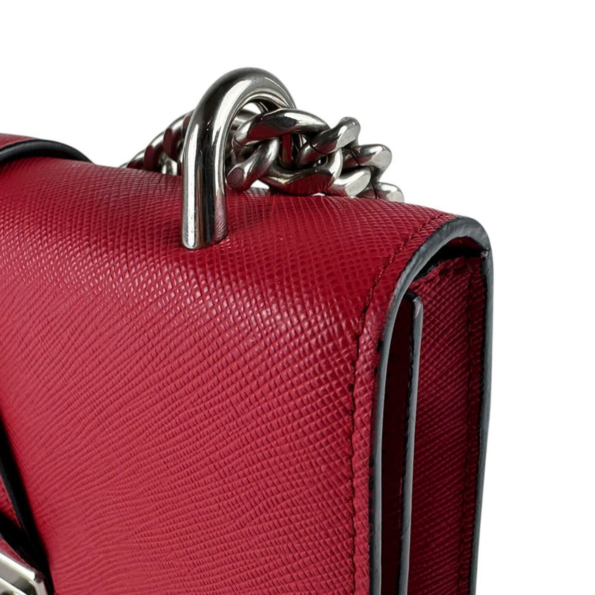 Prada Prada Shoulder Bag Leather Red Women's z9579 Size ONE SIZE - 7 Thumbnail