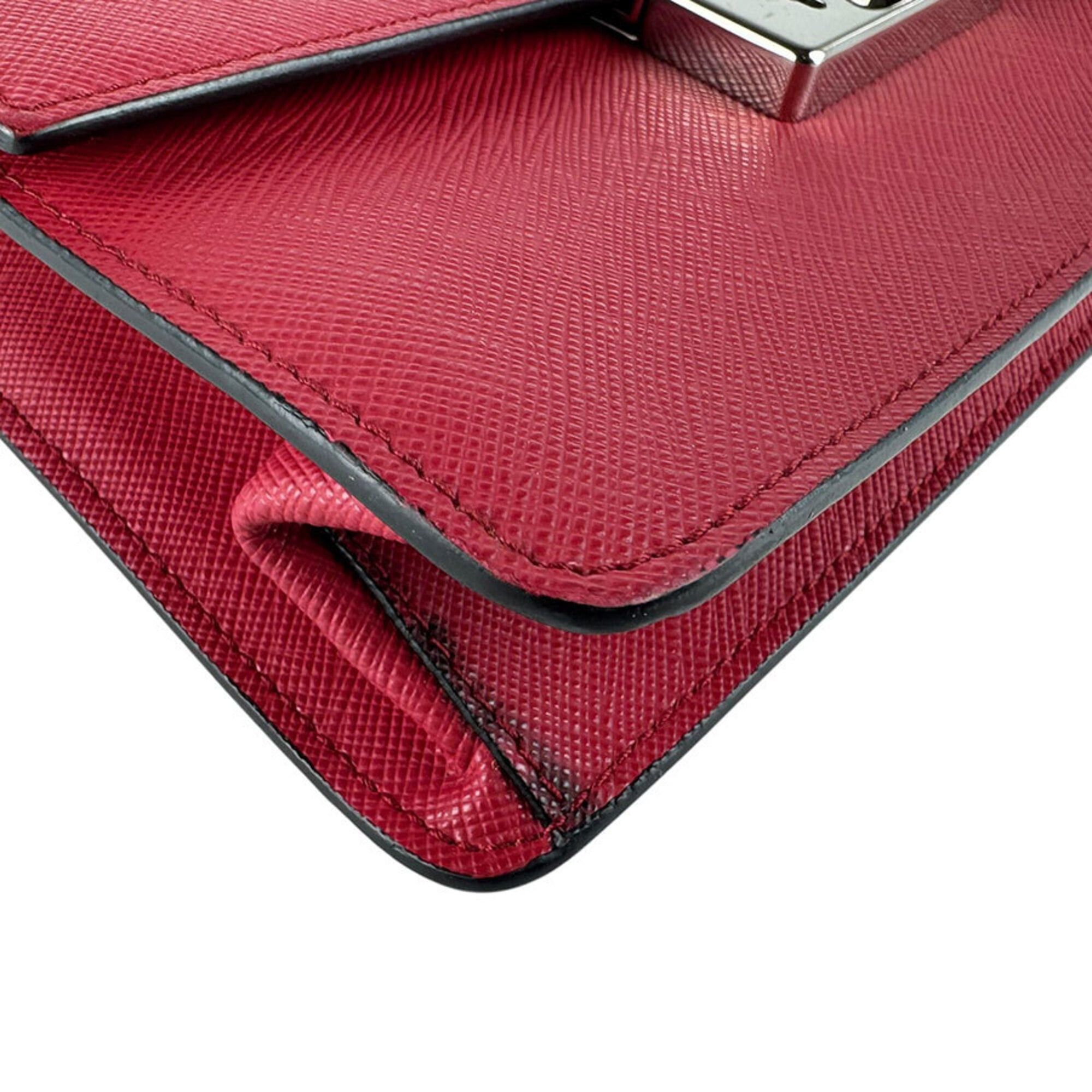 Prada Prada Shoulder Bag Leather Red Women's z9579 Size ONE SIZE - 8 Thumbnail
