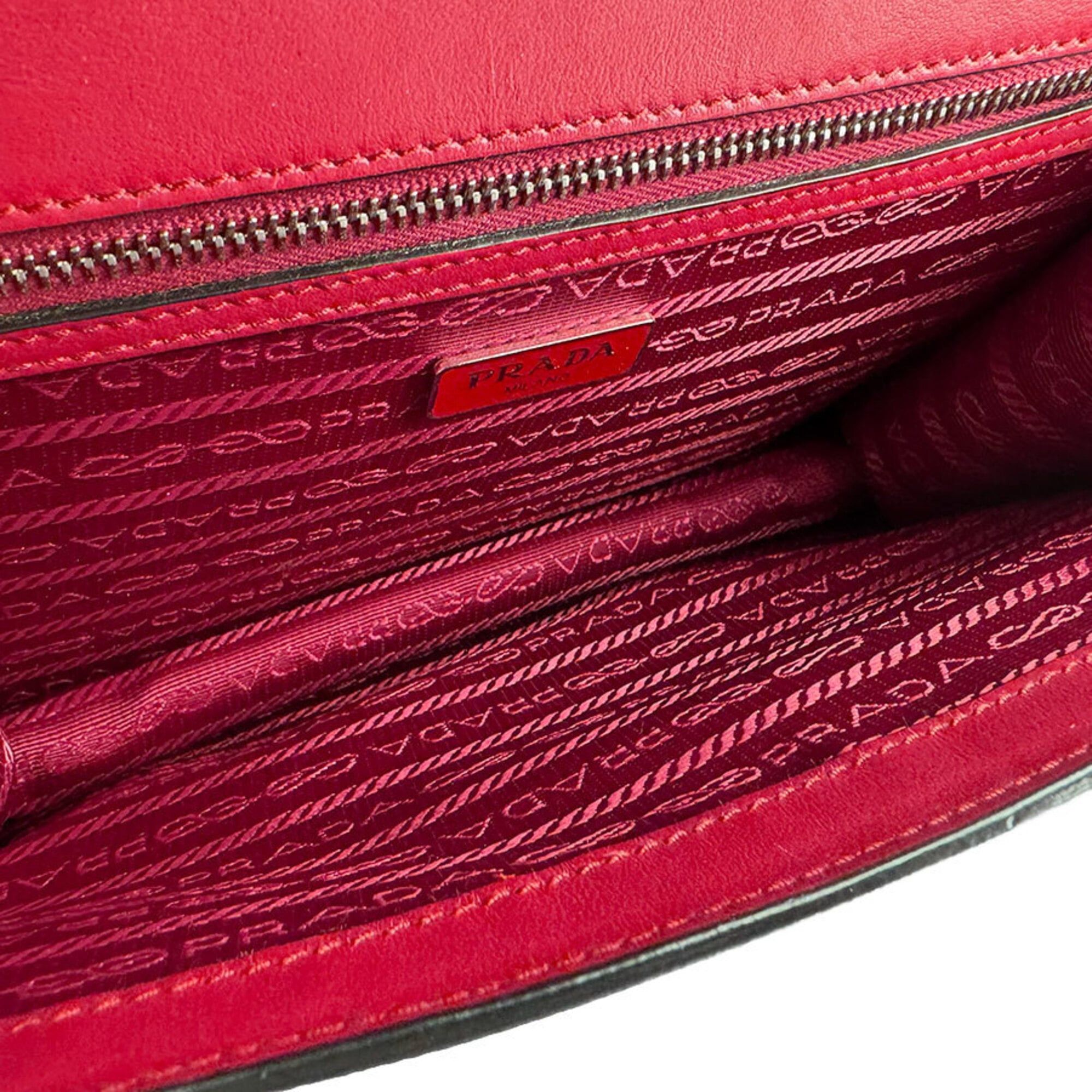 Prada Prada Shoulder Bag Leather Red Women's z9579 Size ONE SIZE - 5 Thumbnail