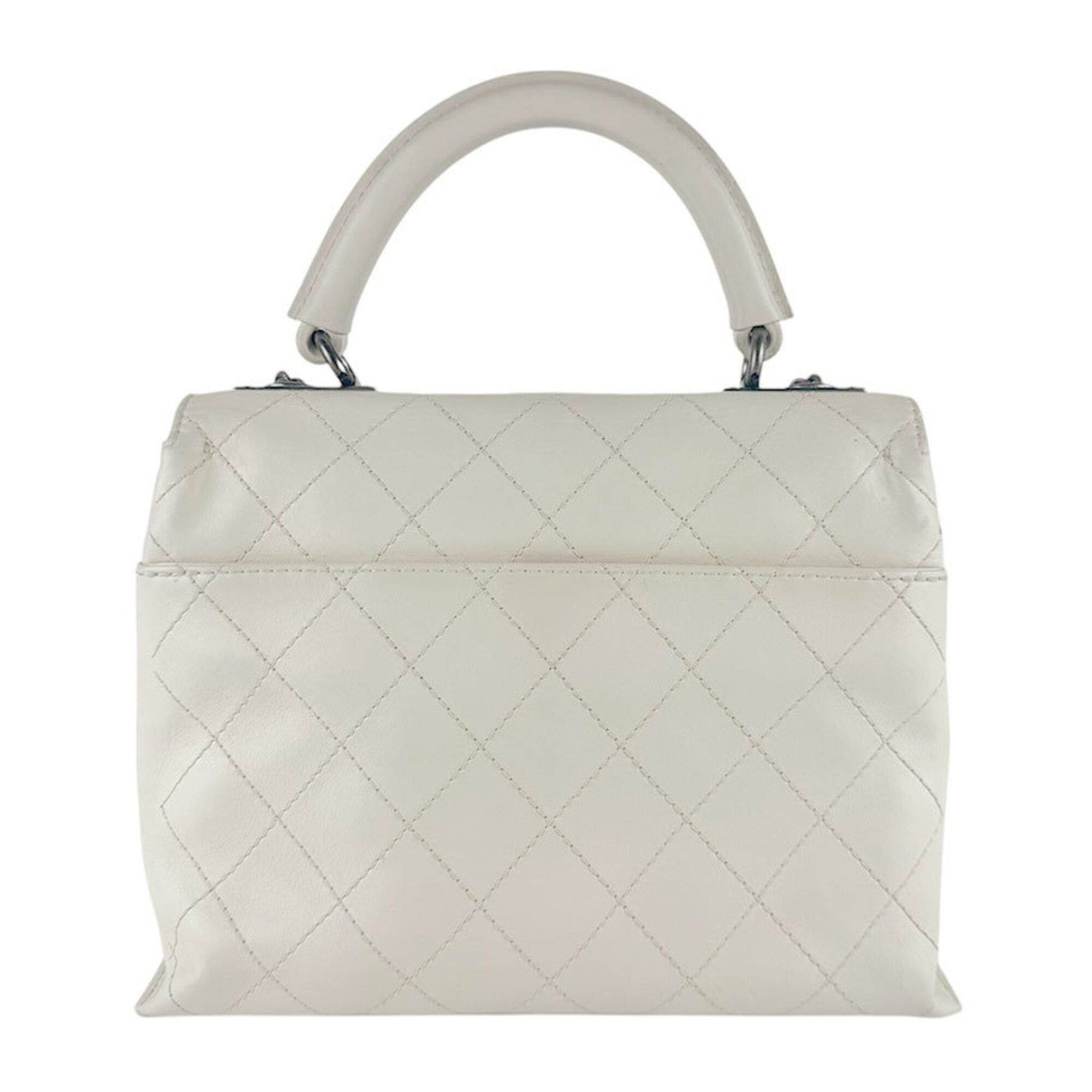 Chanel Chanel Handbag Shoulder Bag Leather Metal Ivory Women's z9583 Size ONE SIZE - 3 Thumbnail