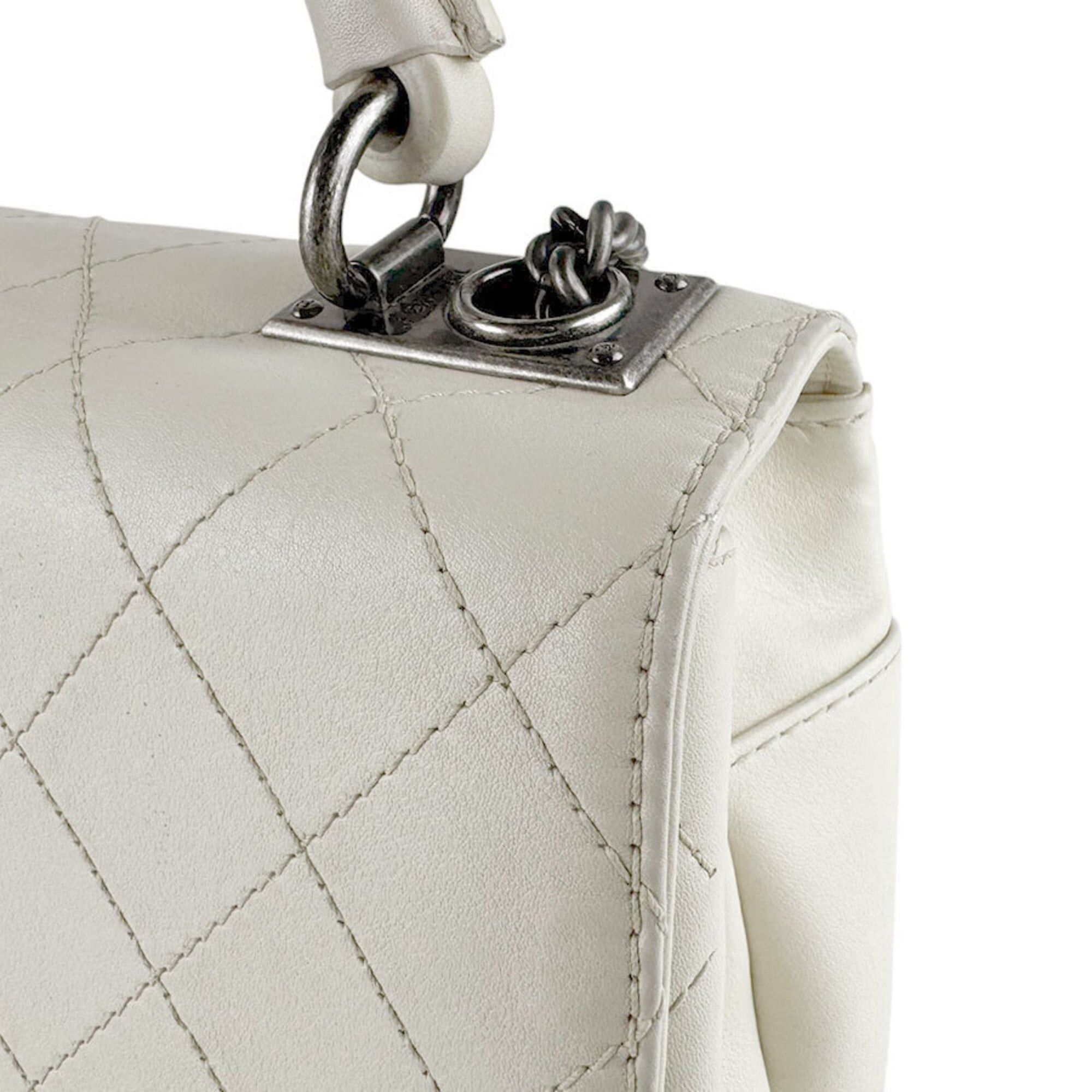 Chanel Chanel Handbag Shoulder Bag Leather Metal Ivory Women's z9583 Size ONE SIZE - 7 Thumbnail