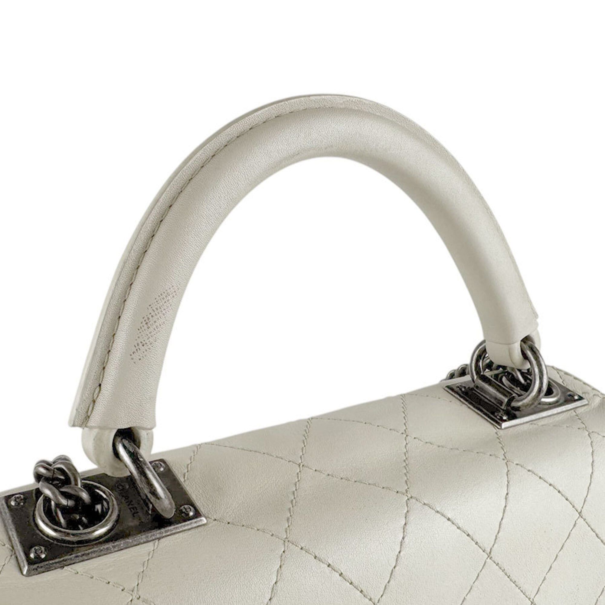 Chanel Chanel Handbag Shoulder Bag Leather Metal Ivory Women's z9583 Size ONE SIZE - 10 Thumbnail