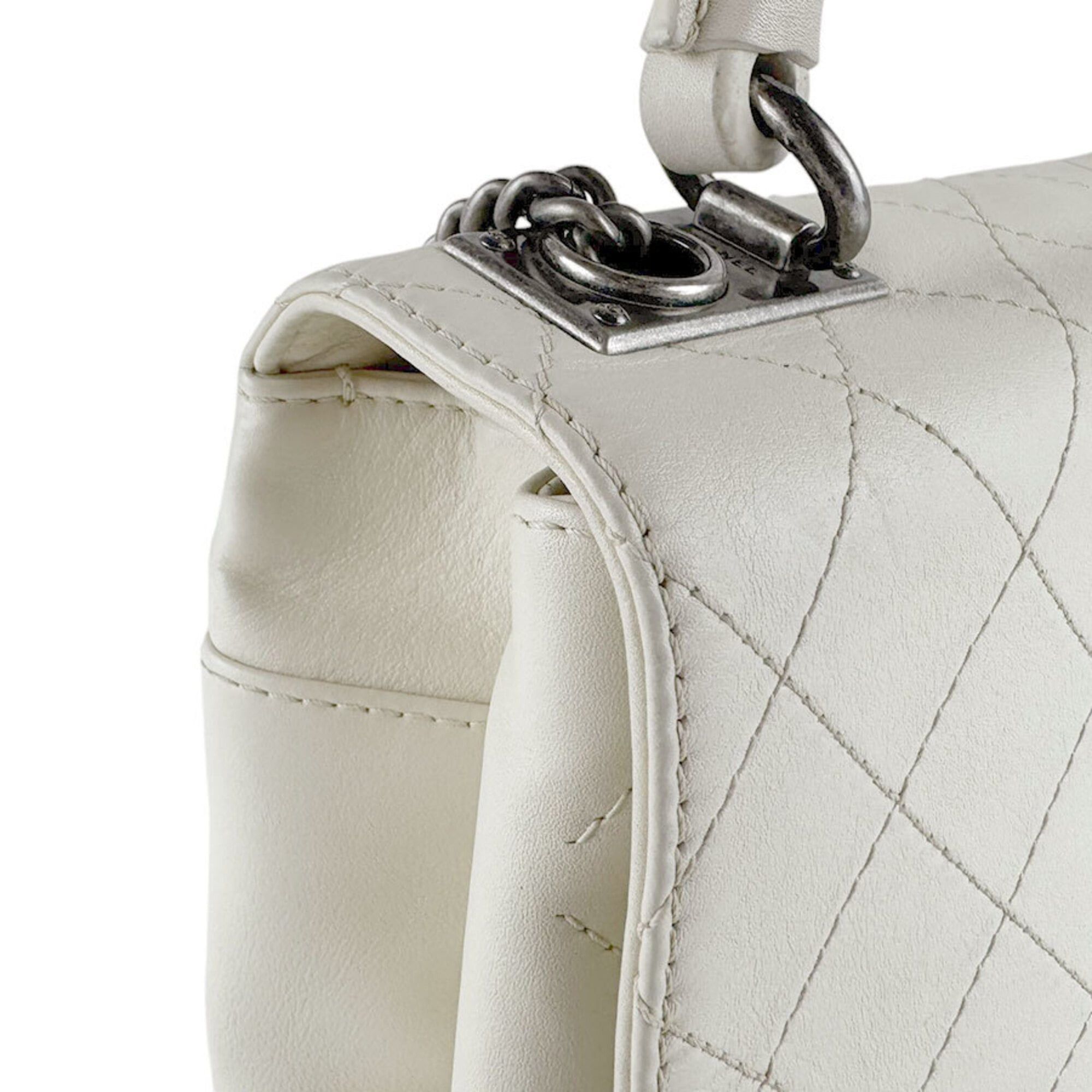 Chanel Chanel Handbag Shoulder Bag Leather Metal Ivory Women's z9583 Size ONE SIZE - 6 Thumbnail