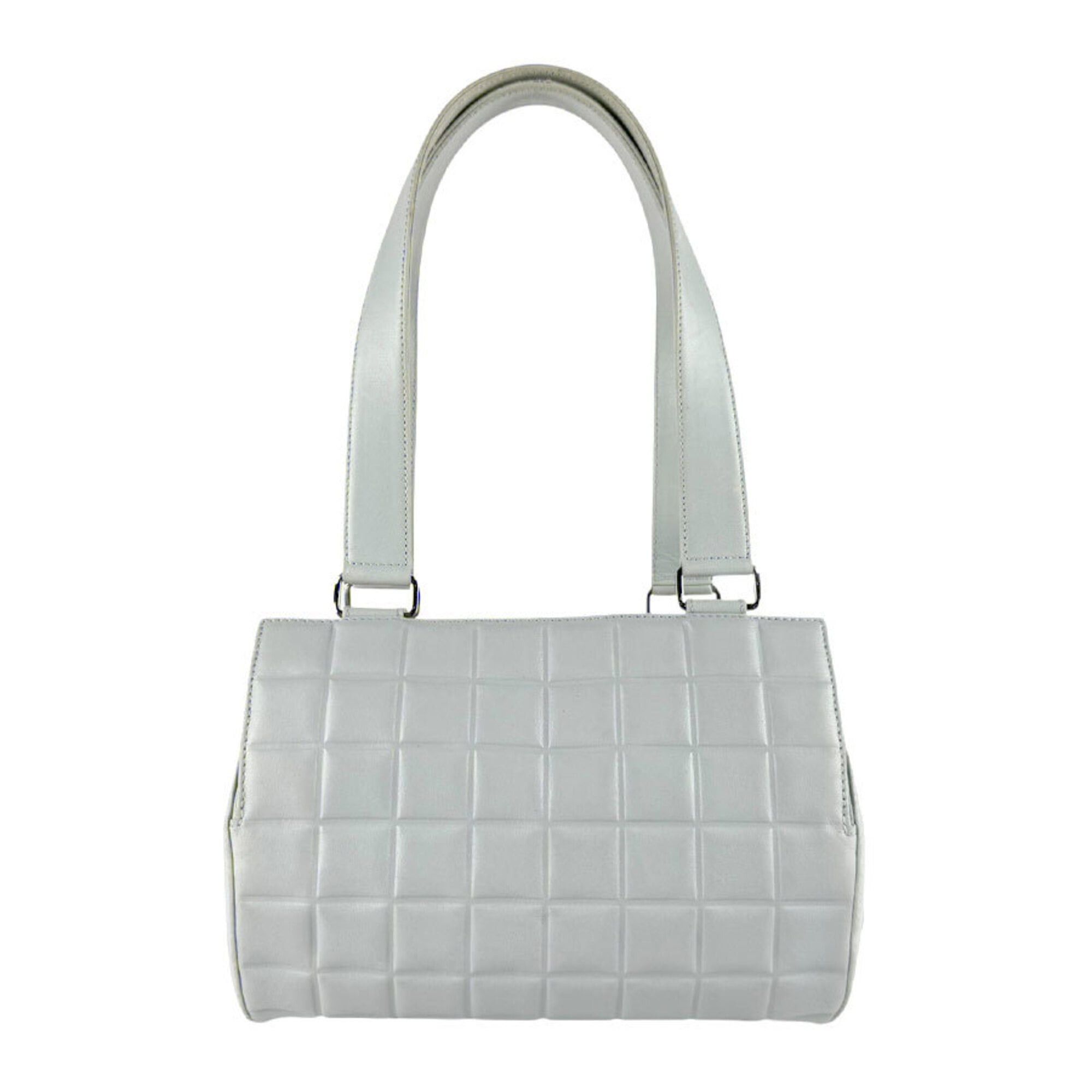 Chanel Chanel Shoulder Bag Chocolate Bar Leather Light Blue Silver Women's z9598 Size ONE SIZE - 3 Thumbnail
