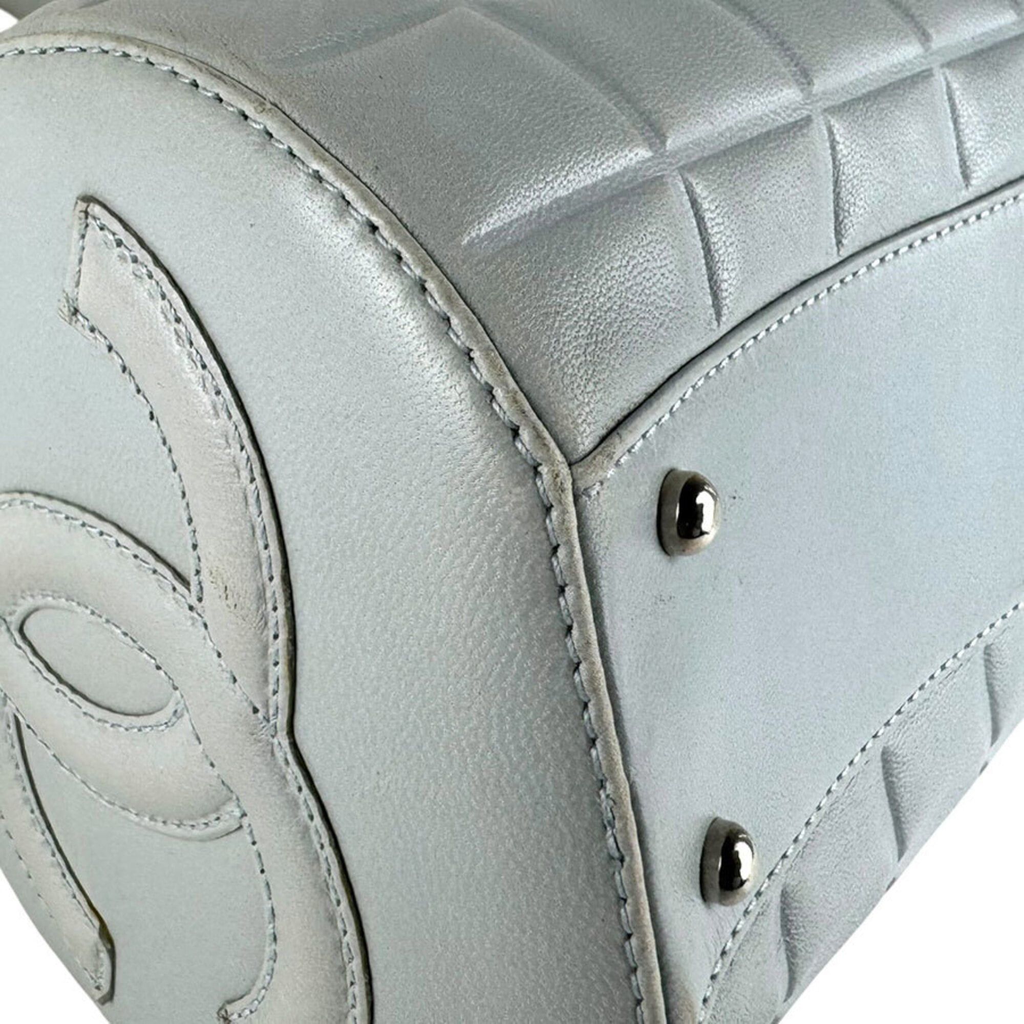 Chanel Chanel Shoulder Bag Chocolate Bar Leather Light Blue Silver Women's z9598 Size ONE SIZE - 8 Thumbnail