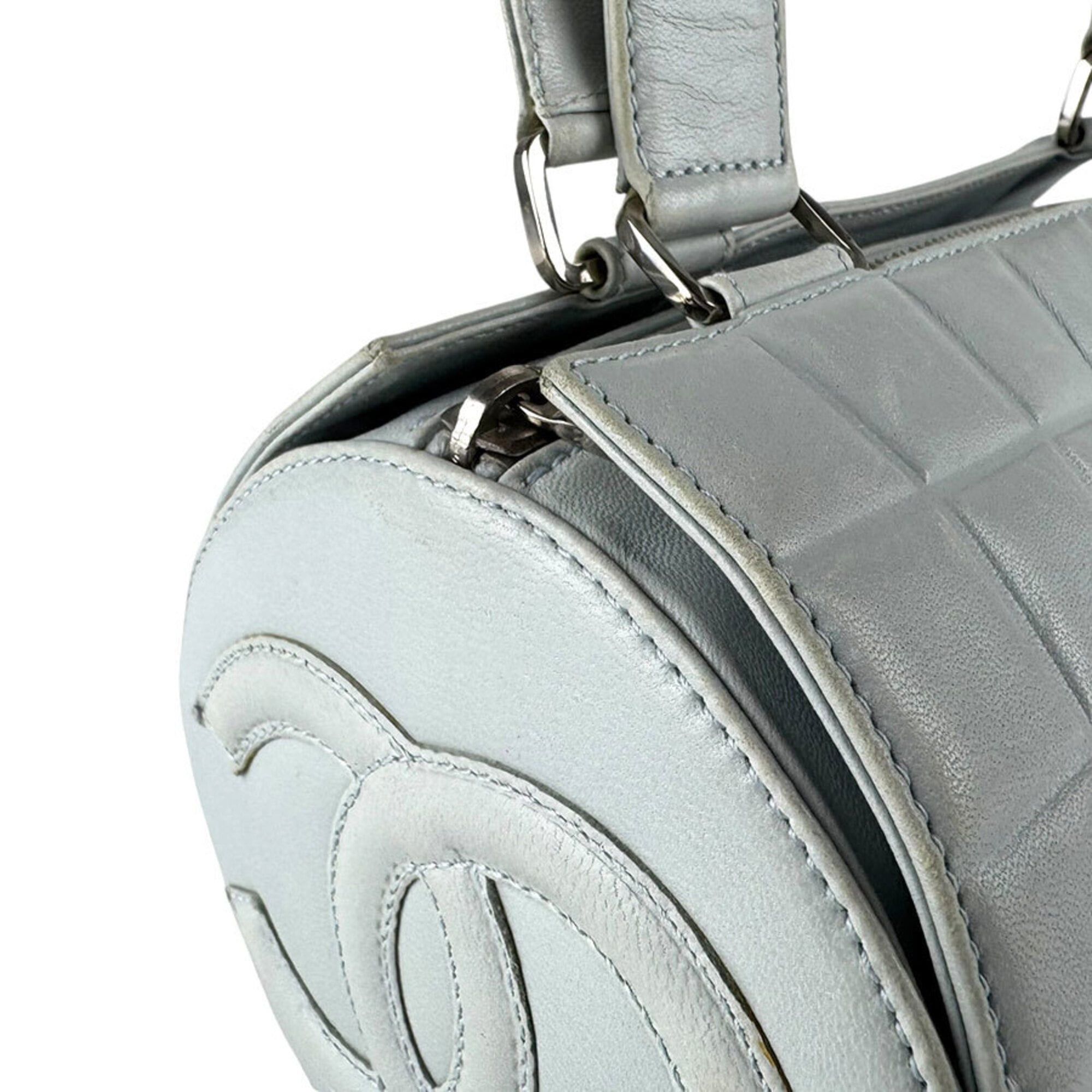 Chanel Chanel Shoulder Bag Chocolate Bar Leather Light Blue Silver Women's z9598 Size ONE SIZE - 6 Thumbnail