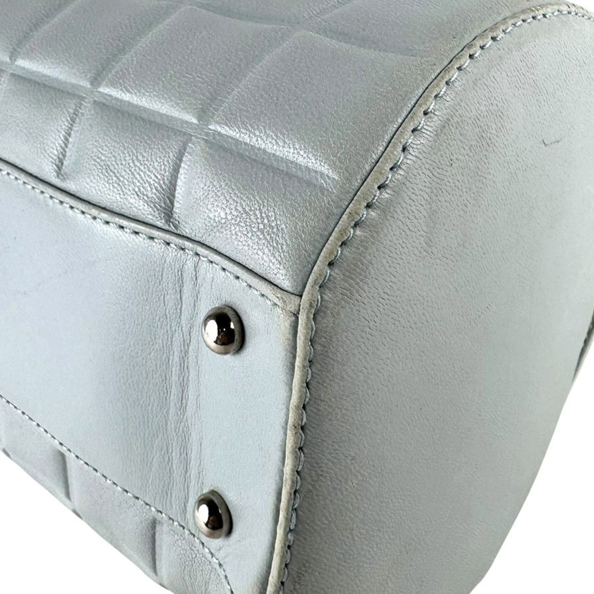 Chanel Chanel Shoulder Bag Chocolate Bar Leather Light Blue Silver Women's z9598 Size ONE SIZE - 9 Thumbnail