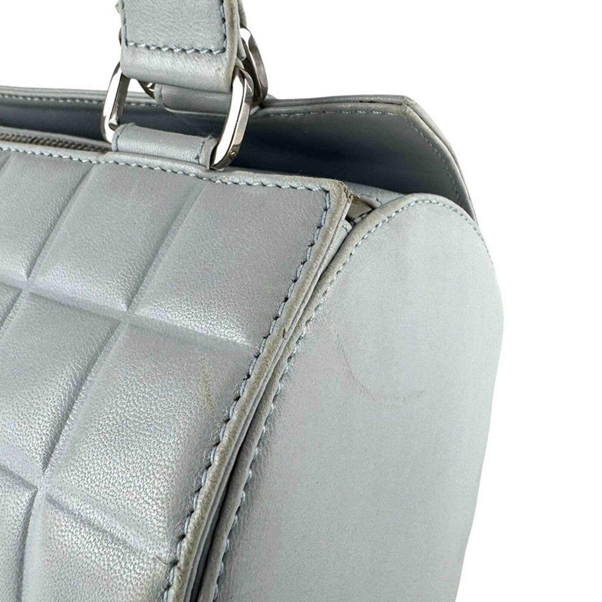 Chanel Chanel Shoulder Bag Chocolate Bar Leather Light Blue Silver Women's z9598 Size ONE SIZE - 7 Thumbnail