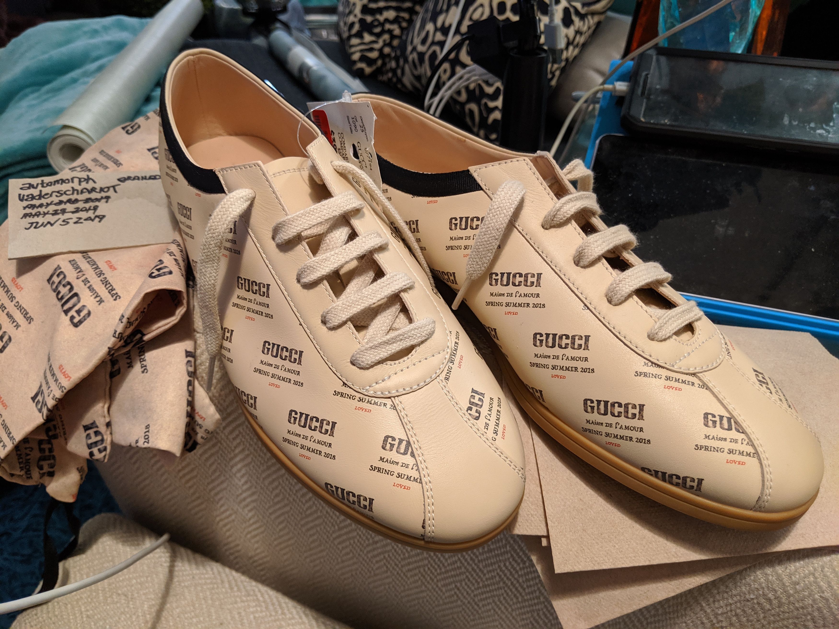Gucci GUCCI FALACER INVITE PRINT SNEAKER SS18 LOVED MAISON DE L