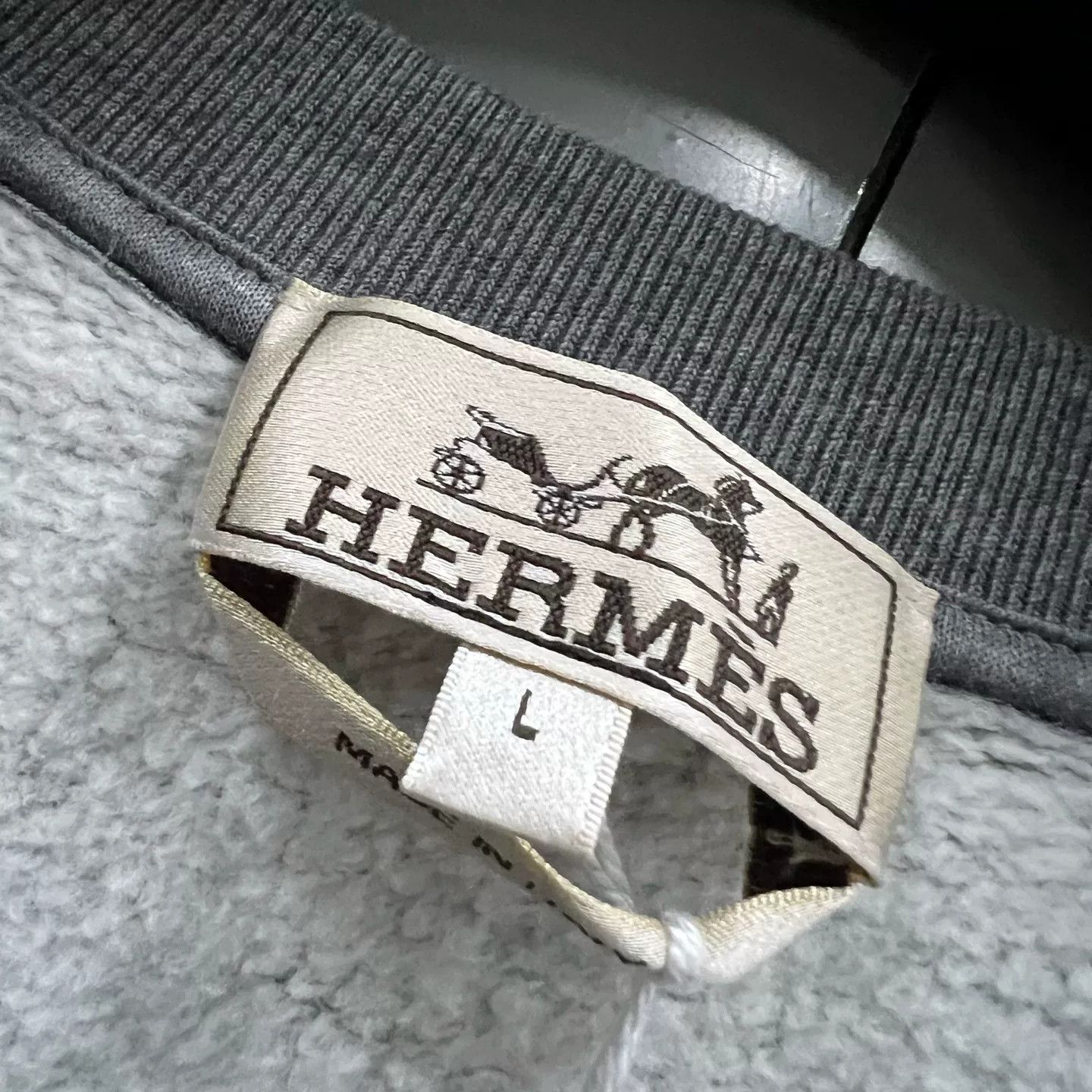 Hermes Hermes Leather Horse Patch Sweatshirt L Size US L / EU 52-54 / 3 - 4 Thumbnail