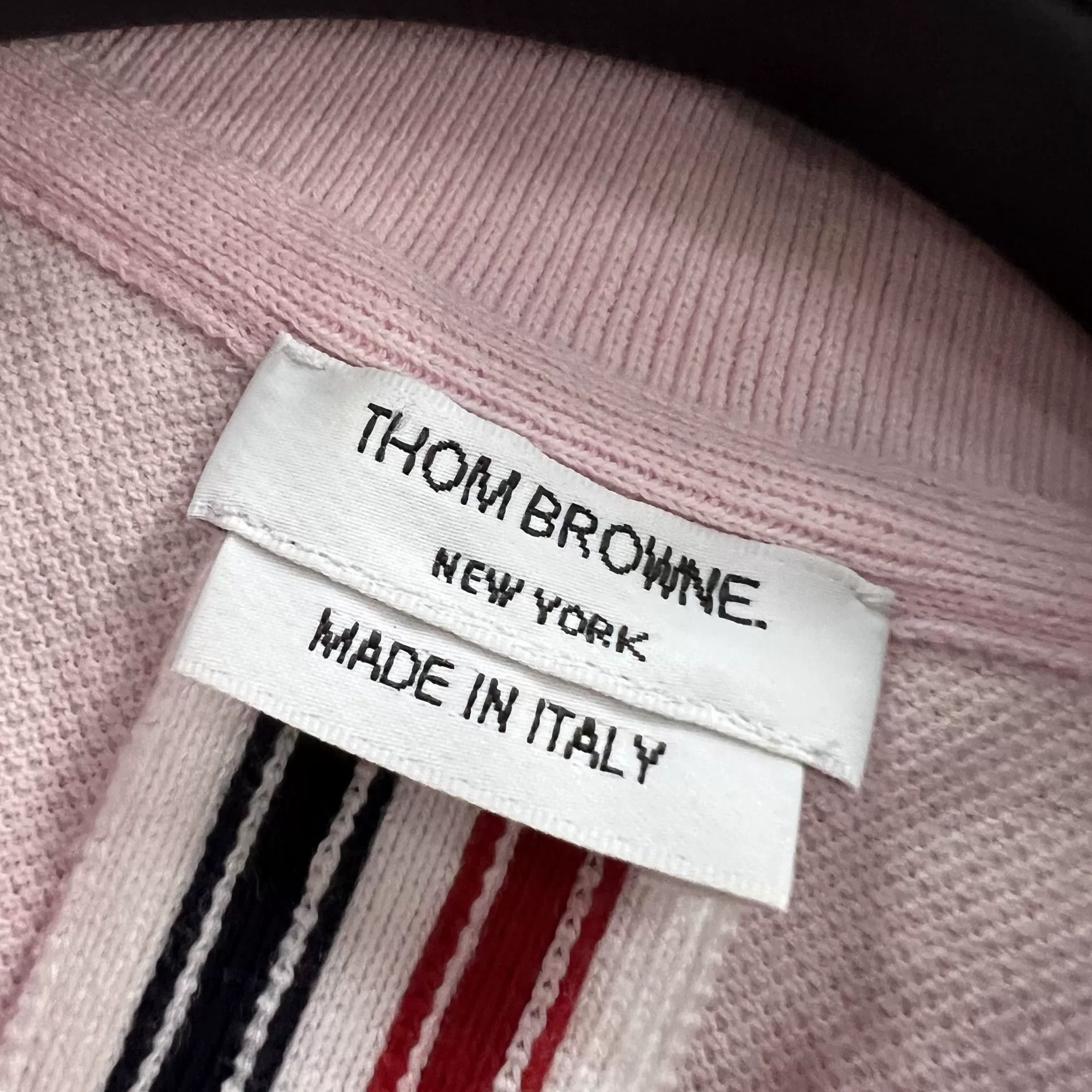 Thom Browne Thom Browne Tricolor Stripe Pink Polo Shirt IT 40 Size S / US 4 / IT 40 - 4 Thumbnail