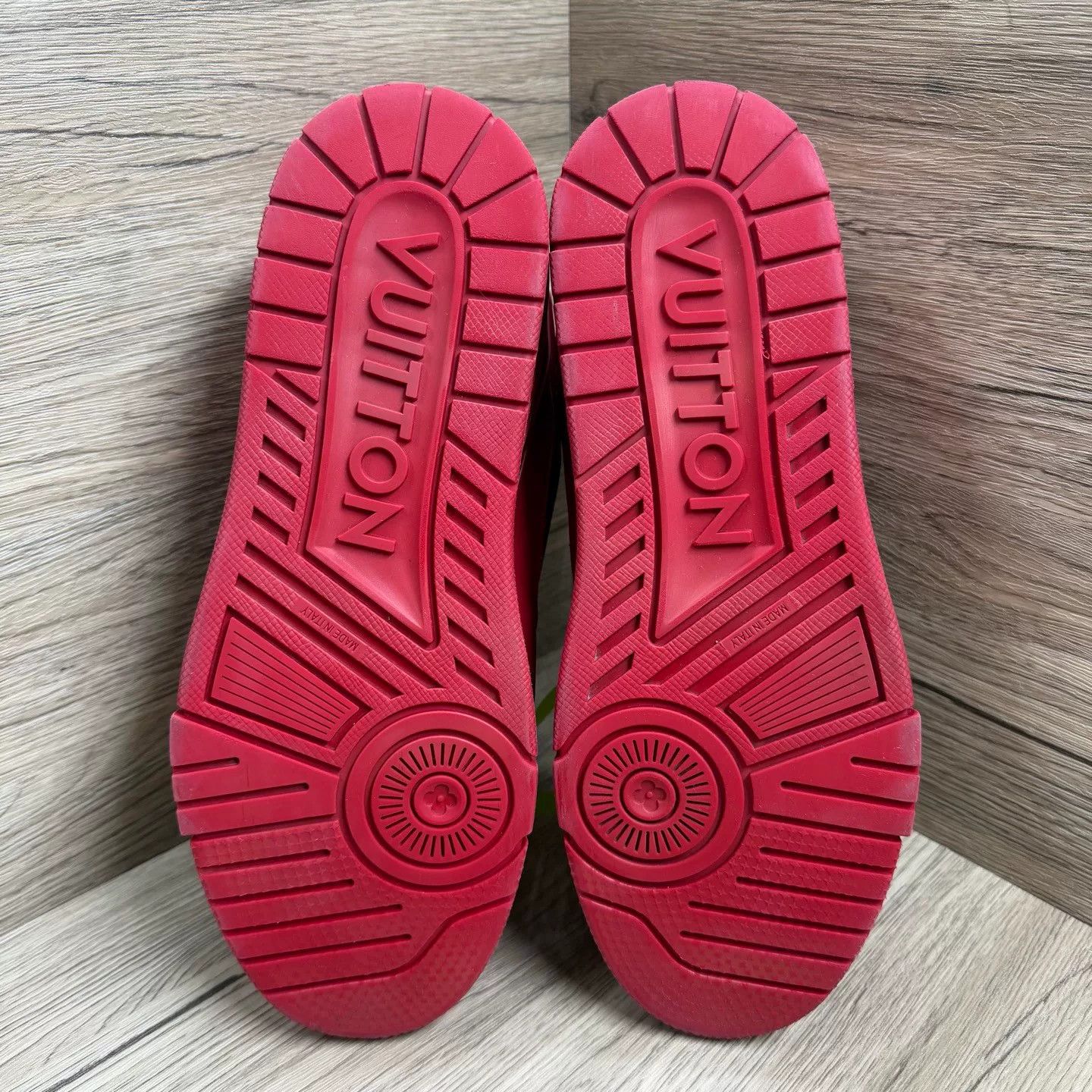 Louis Vuitton Louis Vuitton Red Distressed Trainer Sneakers US 7.5 Size US 7.5 / EU 40-41 - 6 Thumbnail