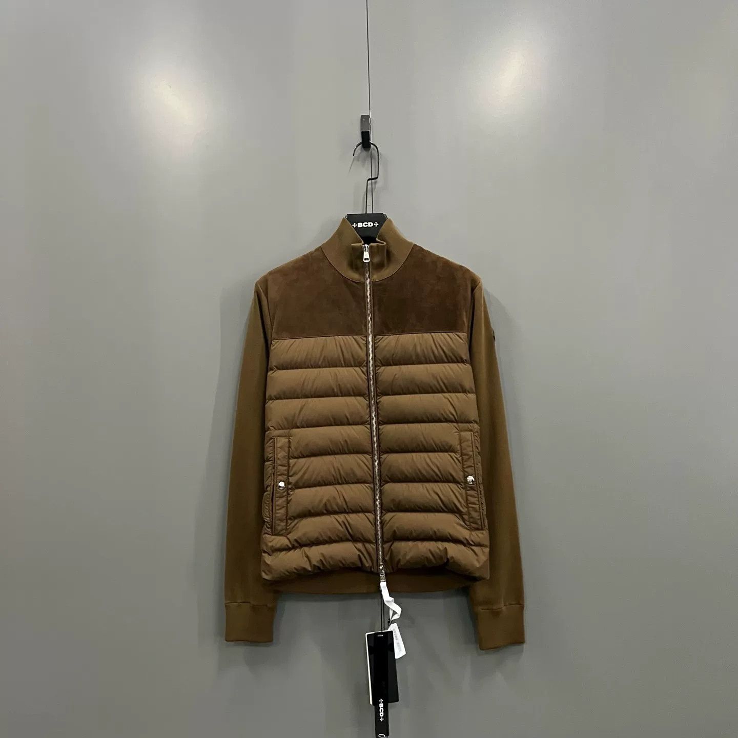 Moncler Moncler Suede Paneled Down Cardigan Jacket Size M Size US M / EU 48-50 / 2 - 2 Thumbnail
