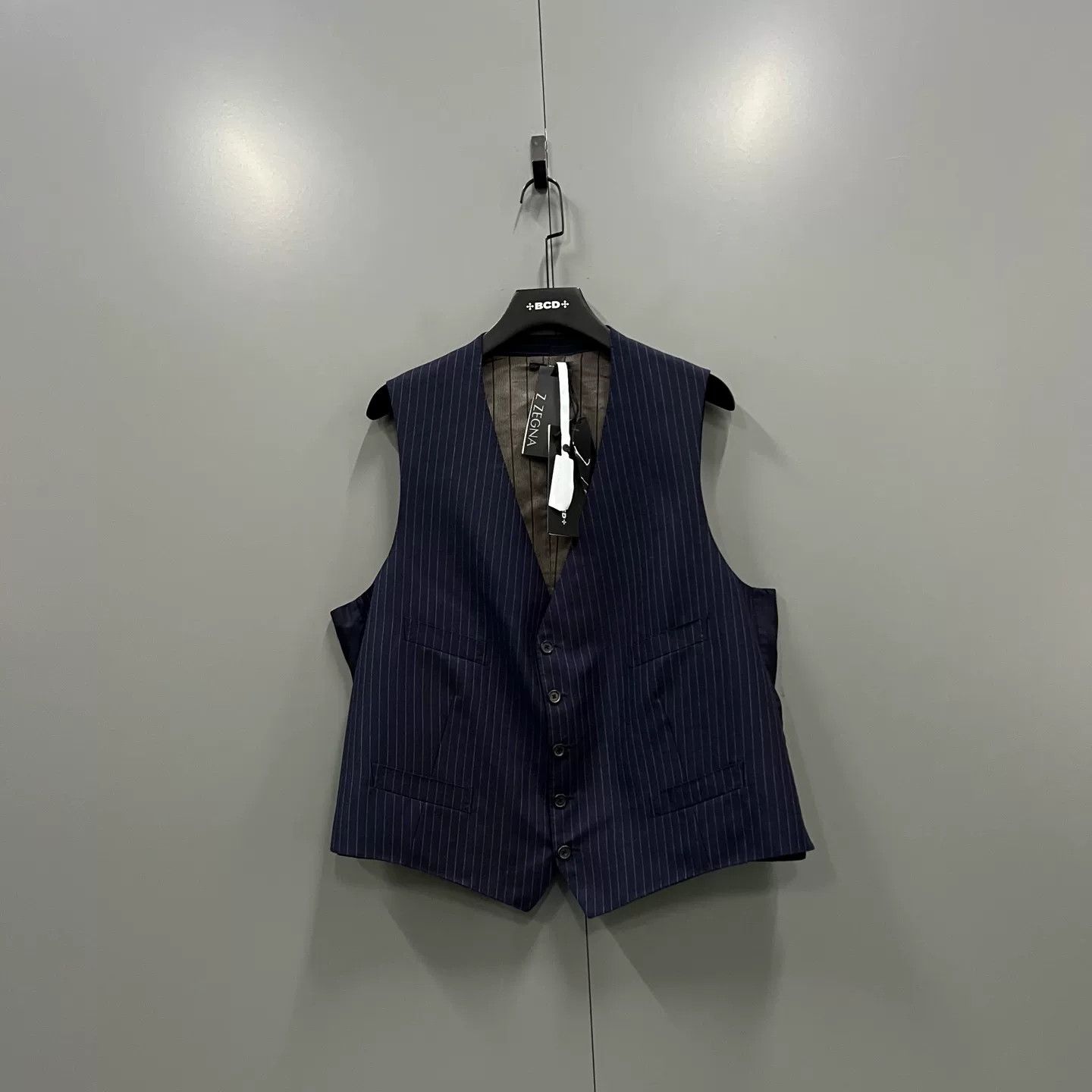 Ermenegildo Zegna Ermenegildo Zegna Couture Pinstripe Wool Vest 48R Size 48R - 2 Thumbnail