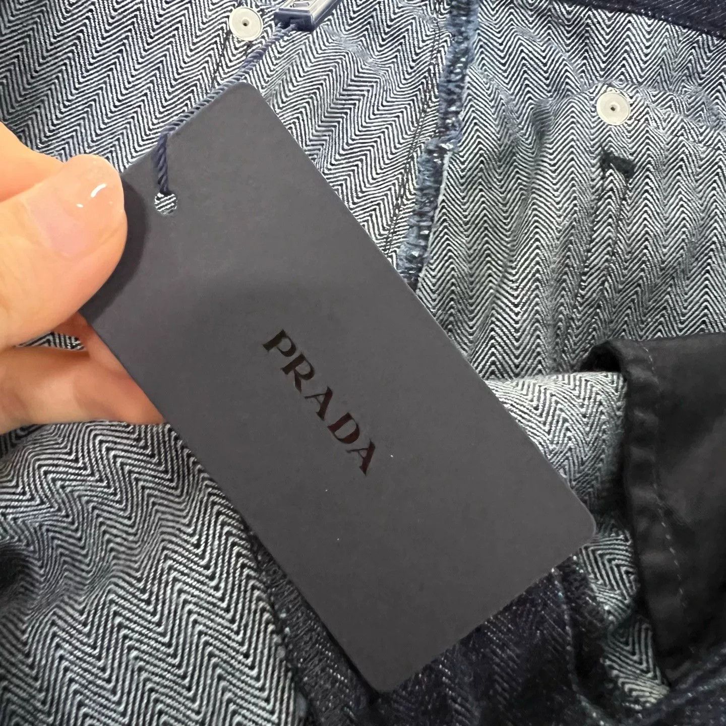 Prada Prada SS25 Herringbone Denim Wide-Leg Pants L Size US 34 / EU 50 - 5 Thumbnail