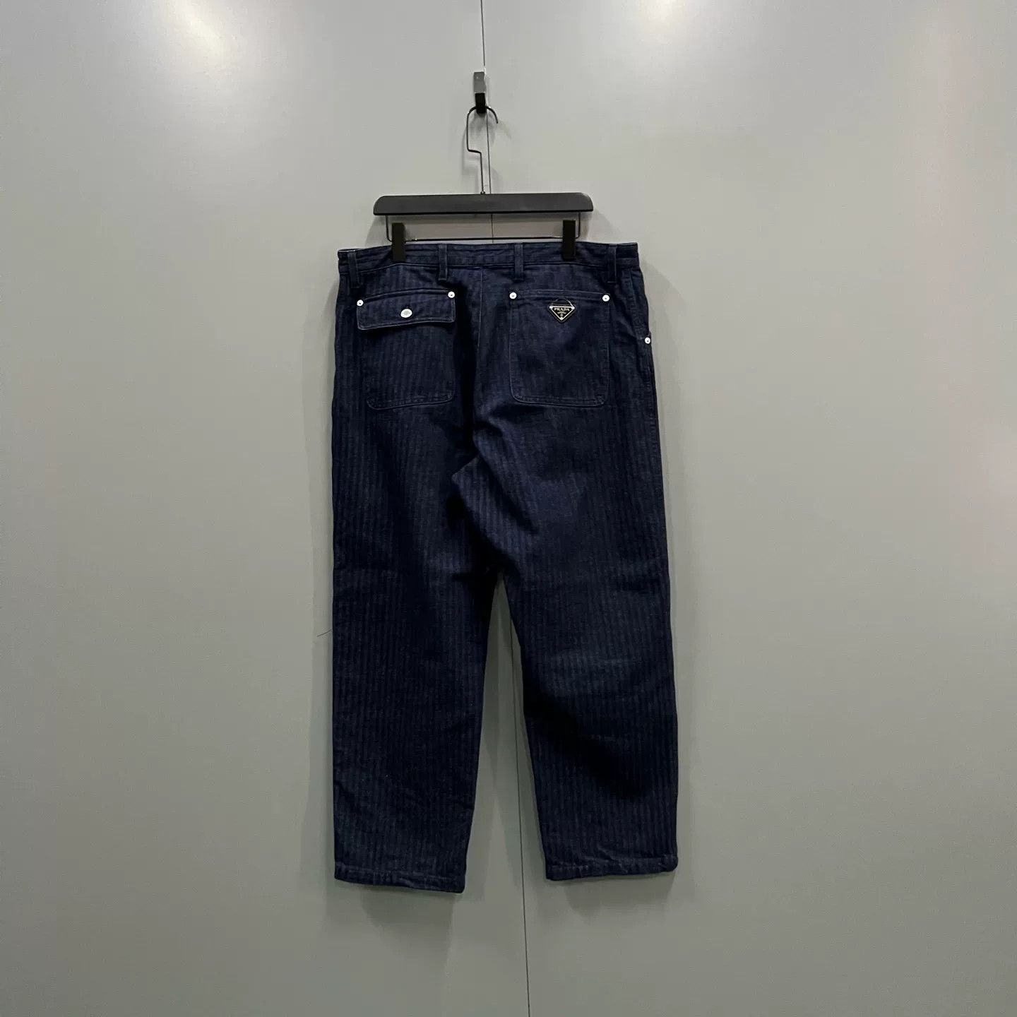 Prada Prada SS25 Herringbone Denim Wide-Leg Pants L Size US 34 / EU 50 - 3 Thumbnail