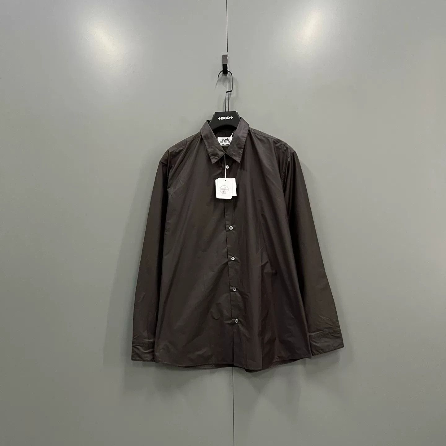 Hermes Hermes Brown Cotton Blend Long Sleeve Shirt US L Size US L / EU 52-54 / 3 - 2 Thumbnail
