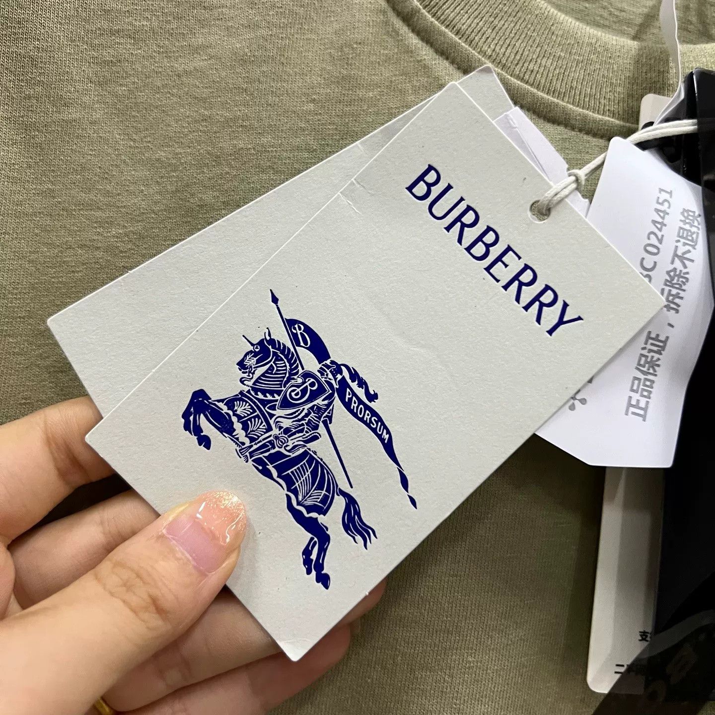 Burberry Burberry Pale Green Cotton T-Shirt XXS Size US XXS / EU 40 - 5 Thumbnail