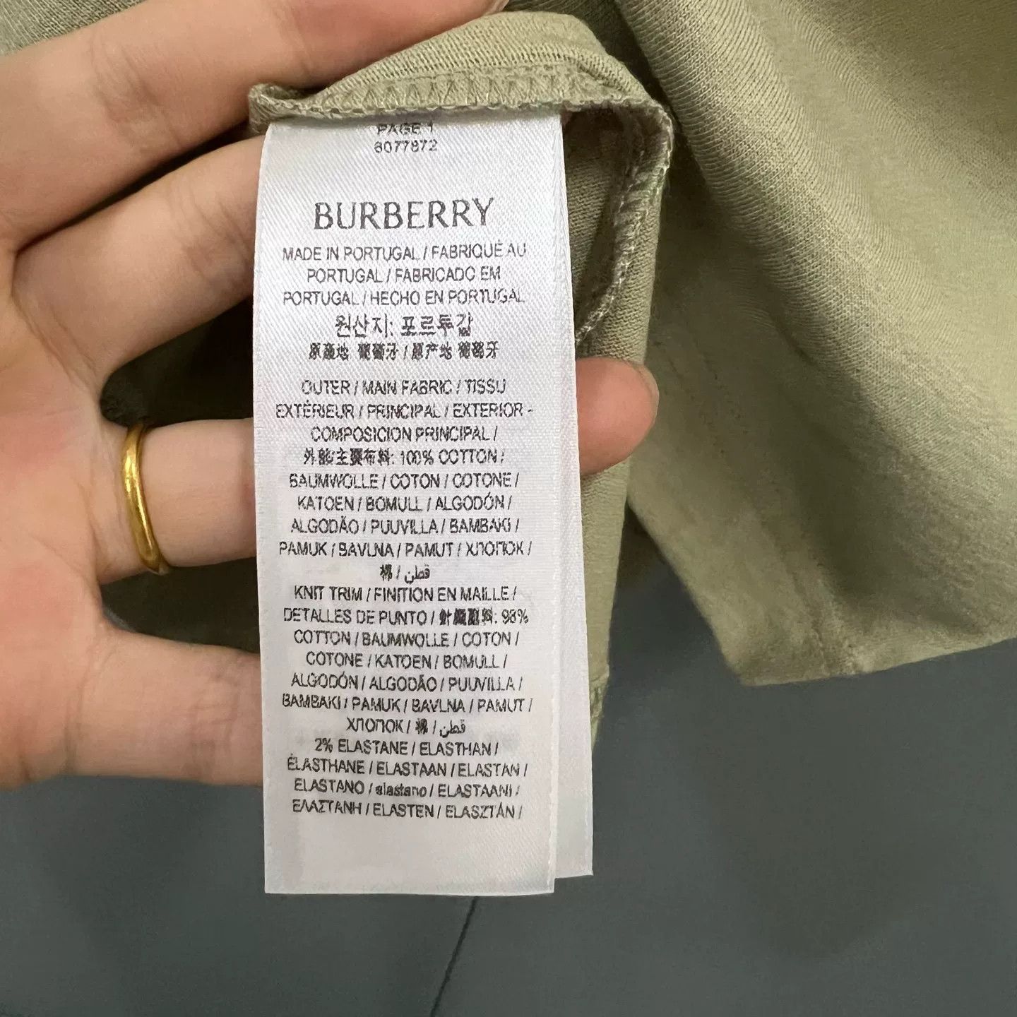 Burberry Burberry Pale Green Cotton T-Shirt XXS Size US XXS / EU 40 - 6 Thumbnail