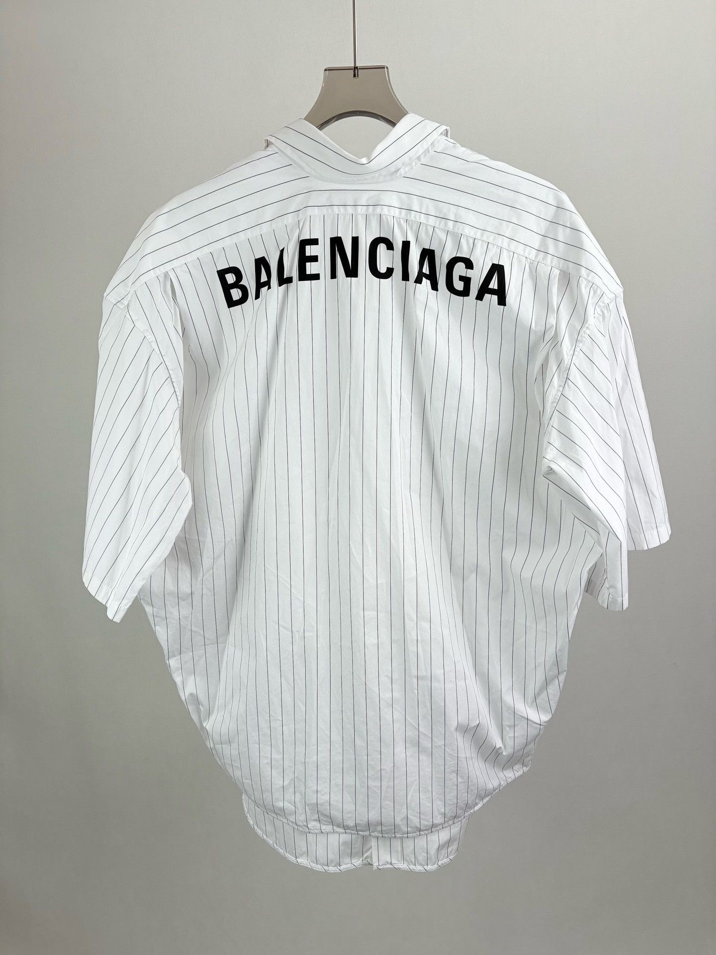 Balenciaga Balenciaga Striped Back Logo Short Sleeve Shirt 34 Size XS / US 0-2 / IT 36-38 - 3 Thumbnail
