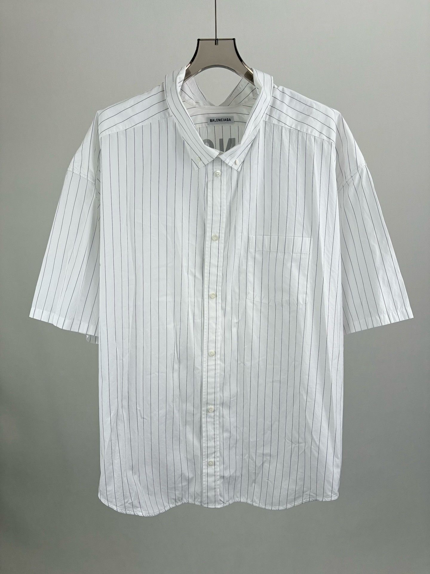 Balenciaga Balenciaga Striped Back Logo Short Sleeve Shirt 34 Size XS / US 0-2 / IT 36-38 - 2 Thumbnail