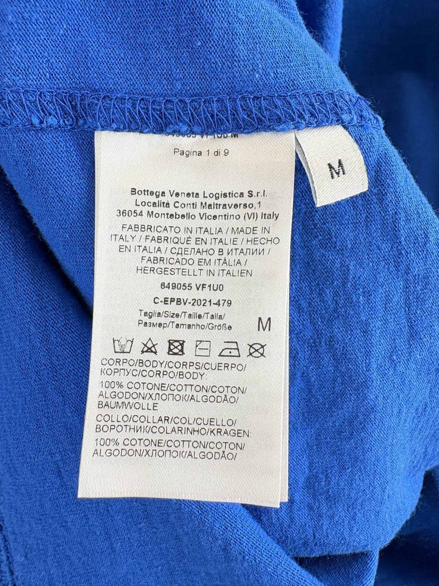 Bottega Veneta Bottega Veneta Blue Embroidered Logo T-Shirt M Size US M / EU 48-50 / 2 - 6 Thumbnail