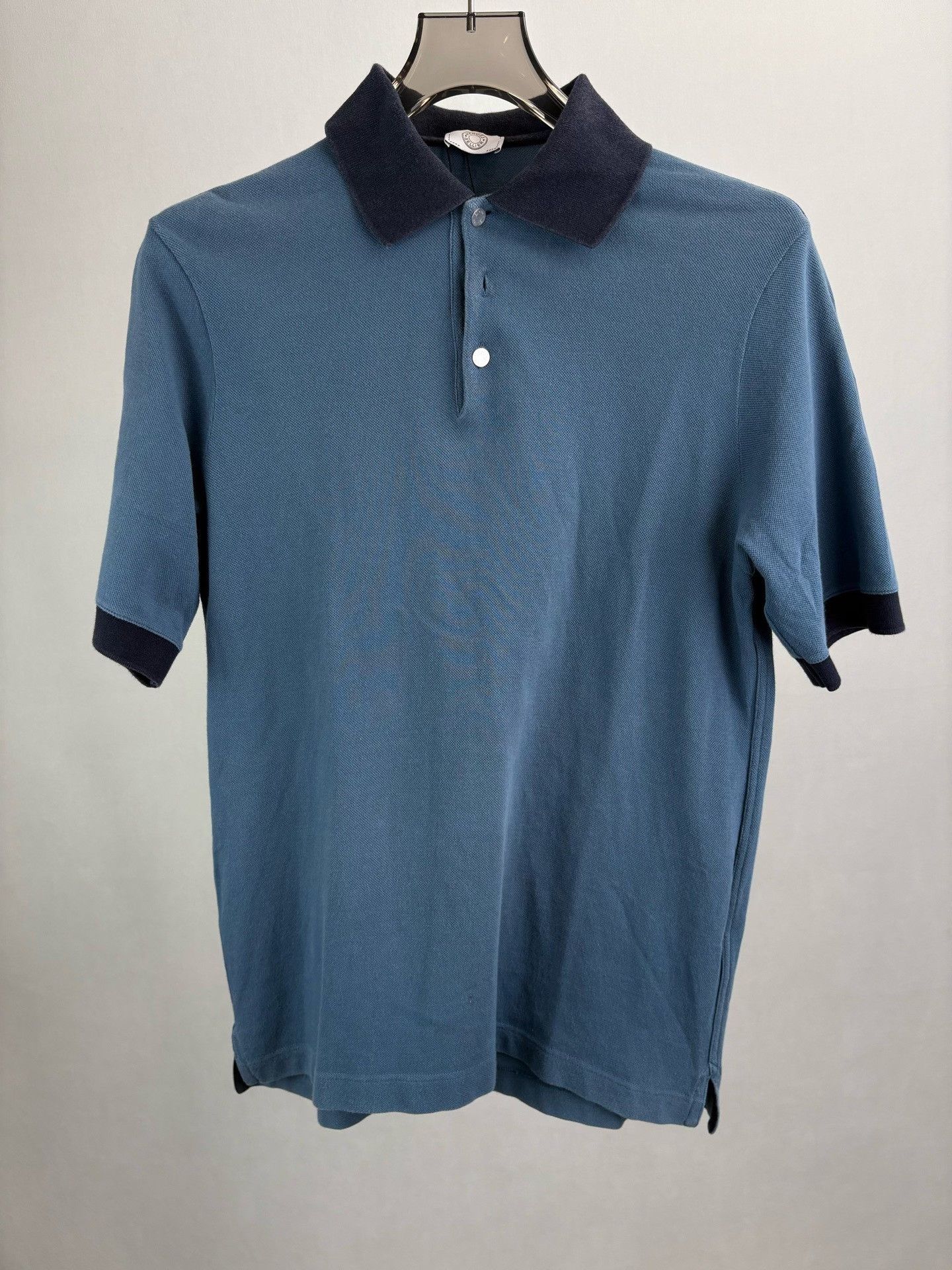 Hermes Hermes Blue Contrast Collar Polo Shirt Size M Size US M / EU 48-50 / 2 - 2 Thumbnail