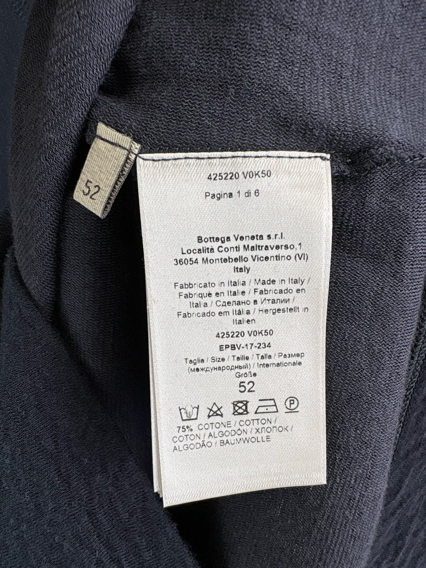Bottega Veneta Bottega Veneta Navy Cotton Long Sleeve Sweatshirt 52 Size US L / EU 52-54 / 3 - 5 Thumbnail