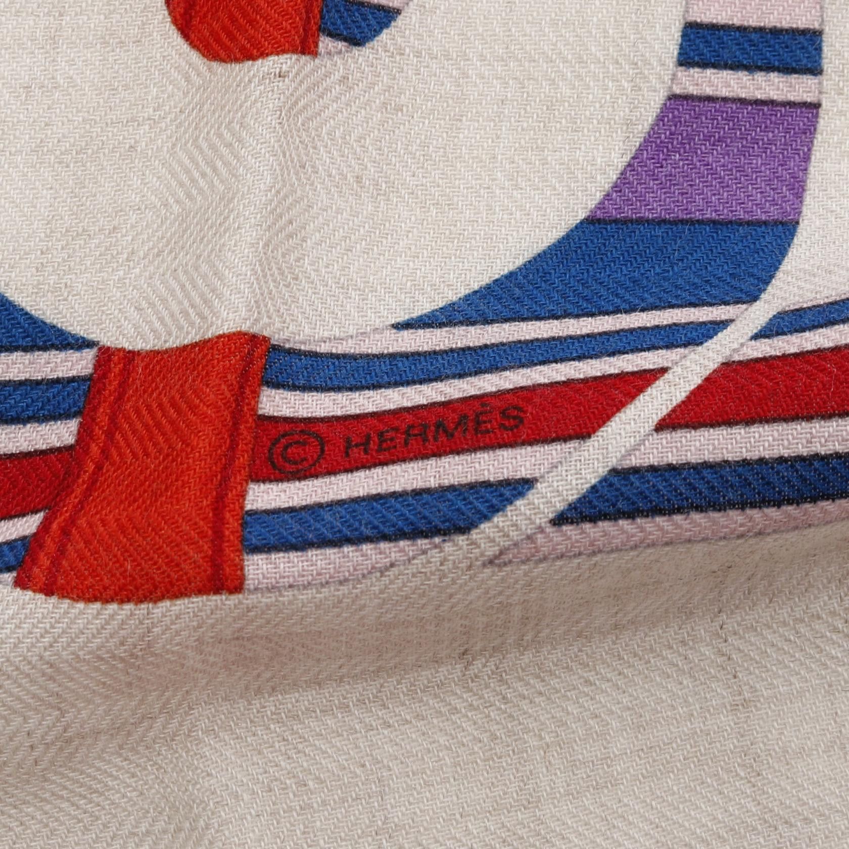 Hermes Hermes Hermes Carre Geant140 COUVERTURES ET TENUES DE JOUR Silk Cashmere Scarf Textile Scarf DUTY FREE for USA Size ONE SIZE - 2 Thumbnail
